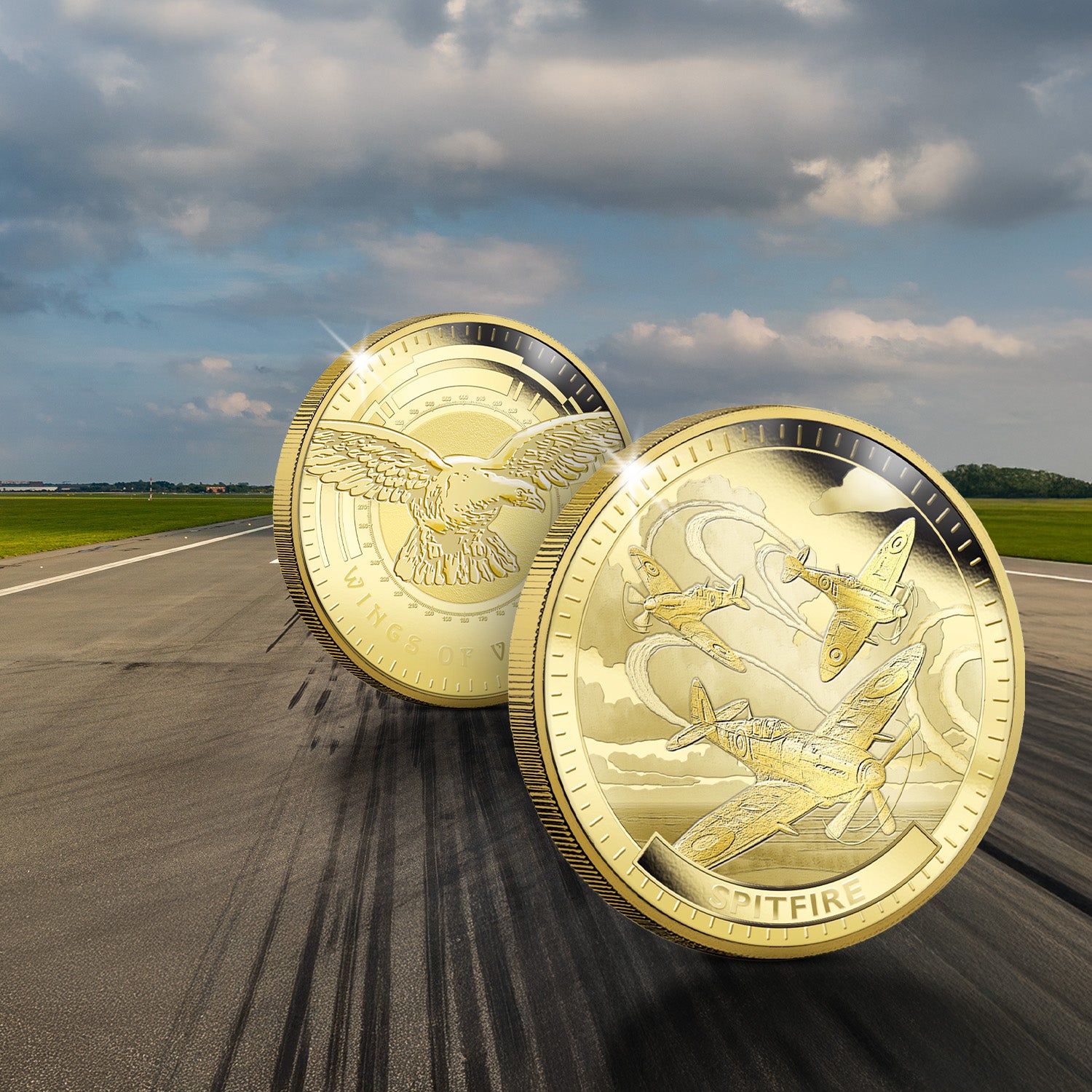 Wings of Valour Spitfire 24 Carat Gold Plated Commemorative