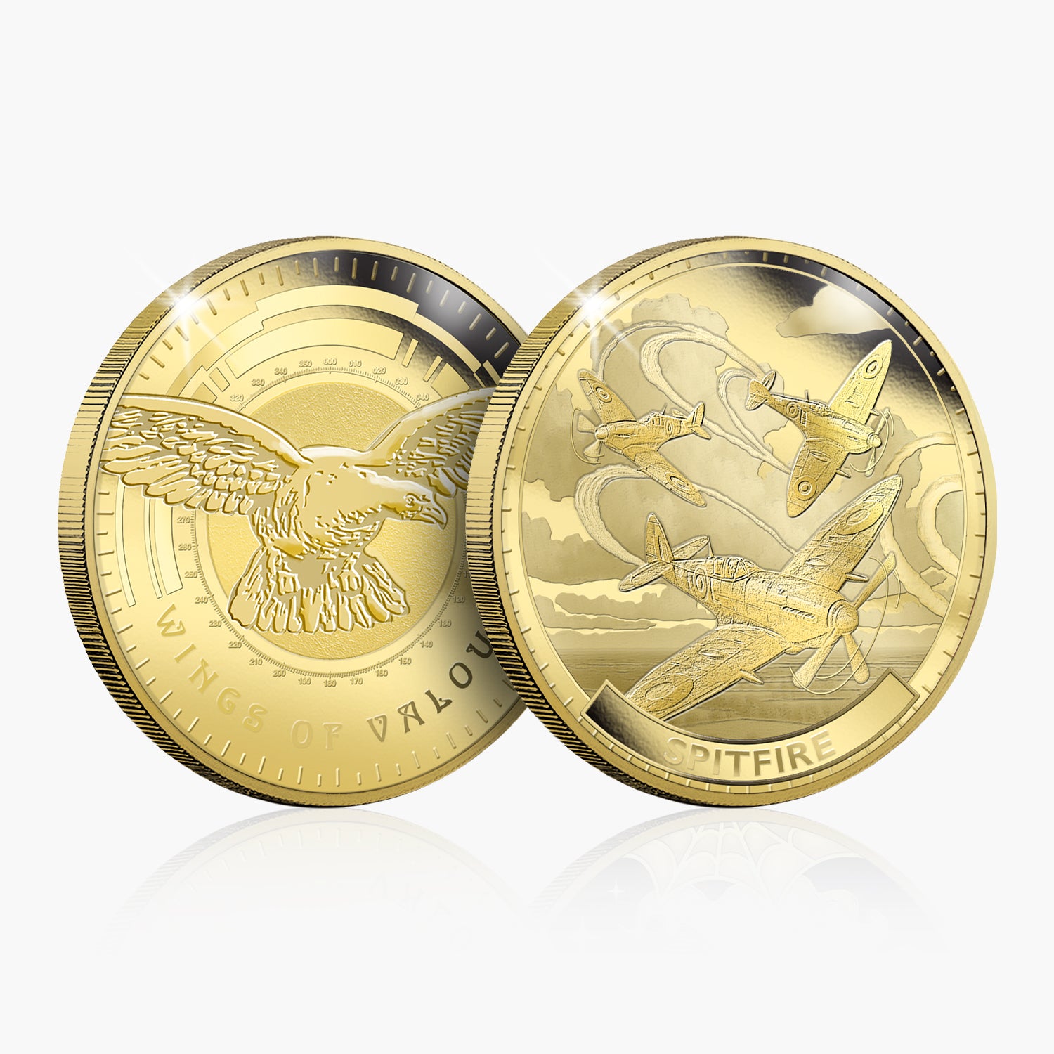 Wings of Valour Spitfire 24 Carat Gold Plated Commemorative