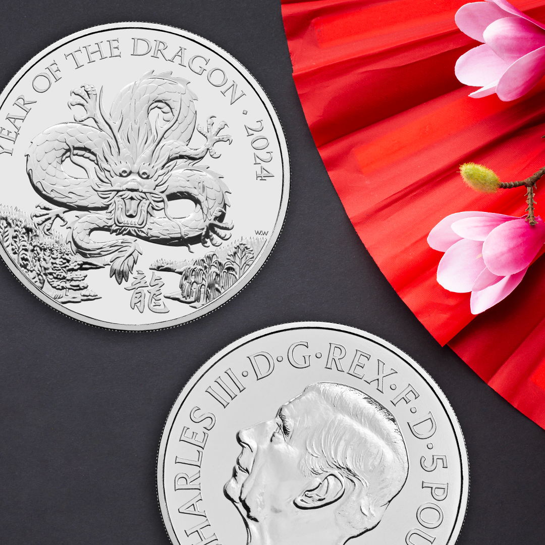 The Lunar Year of the Dragon 2024 UK £5 Brilliant Uncirculated Coin