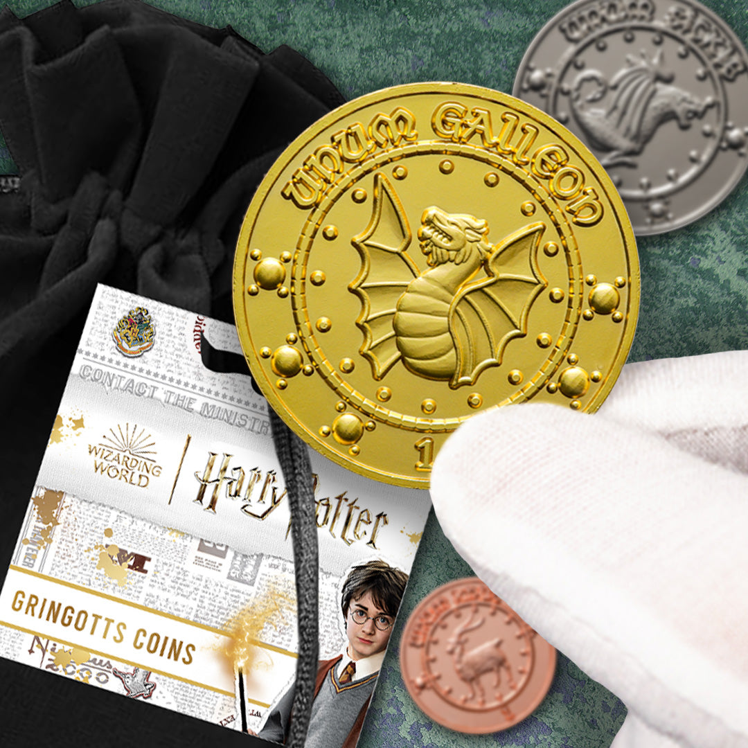 Ensemble de pièces de monnaie de la banque des sorciers Harry Potter Gringotts