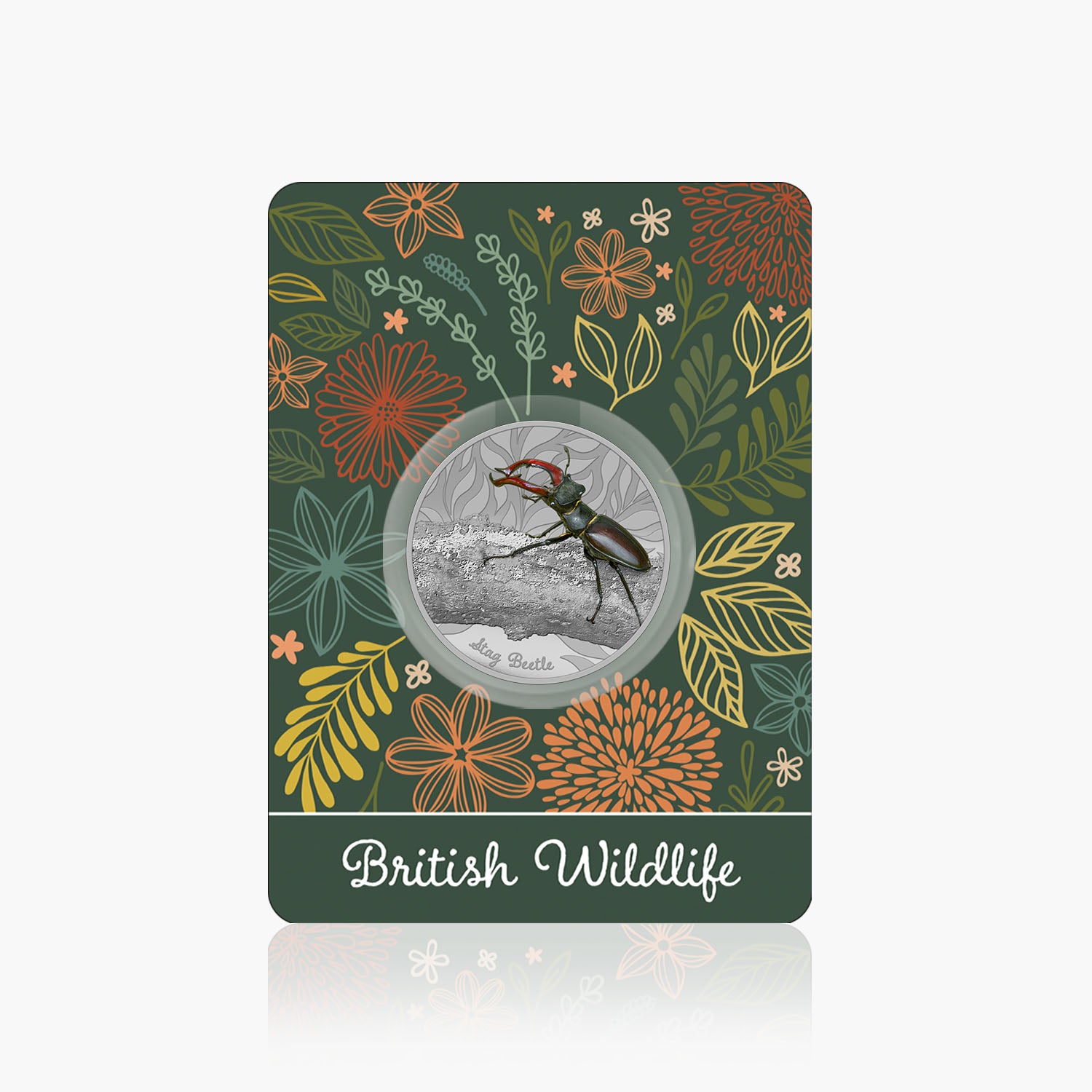 British Wildlife Stag Beetle Silver Plated BU Commemorative