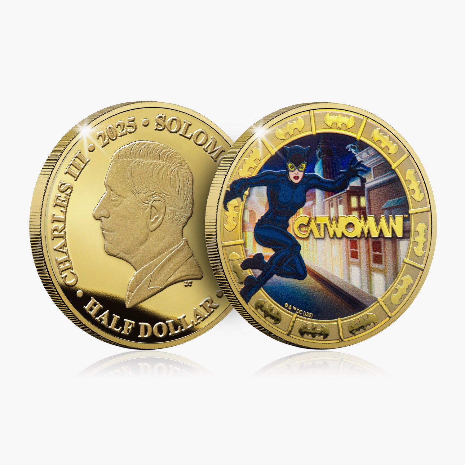 The Shadows of Gotham Batman 2025 Catwoman 24 Carat Gold Plated Coin