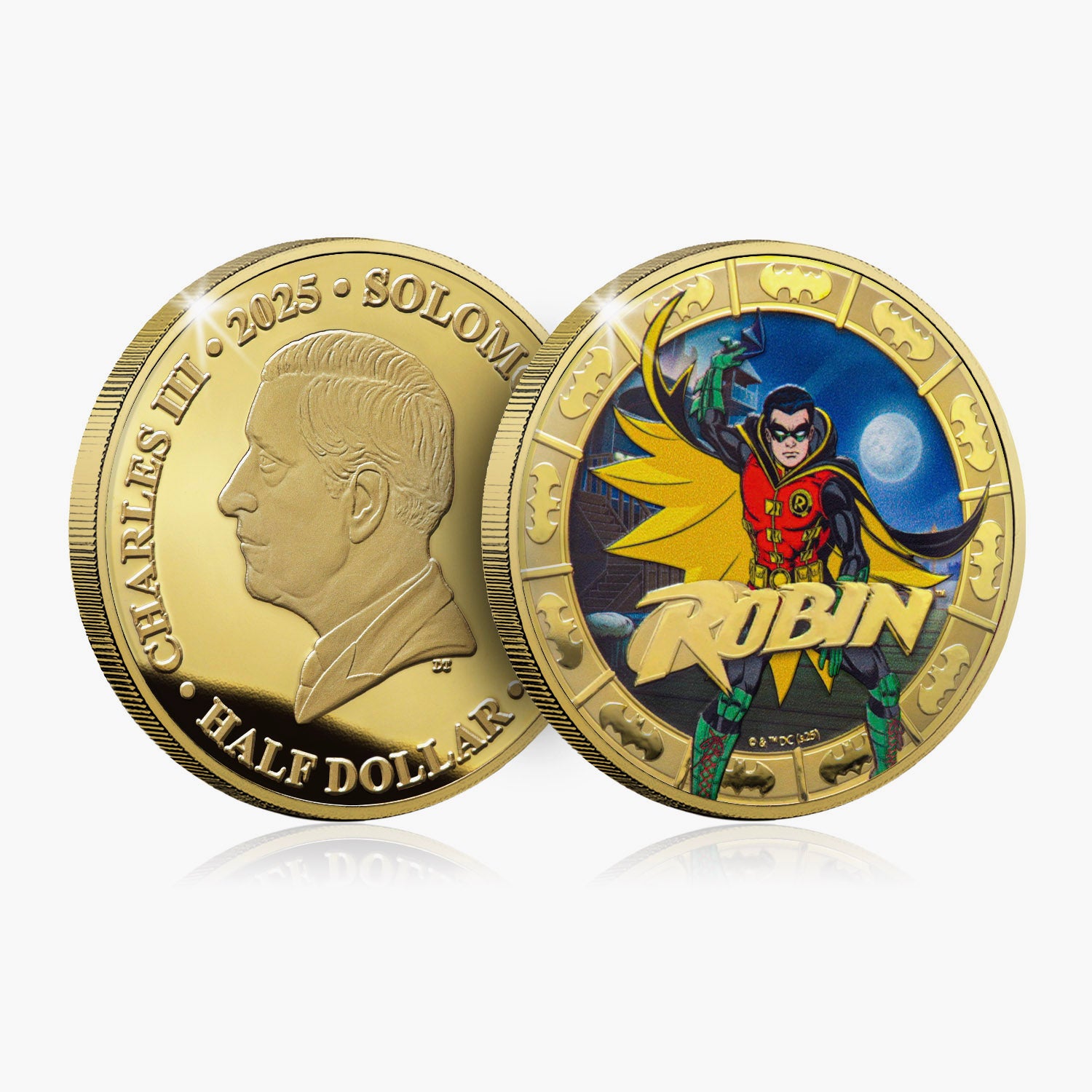 The Shadows of Gotham Batman 2025 Robin 24 Carat Gold Plated Coin
