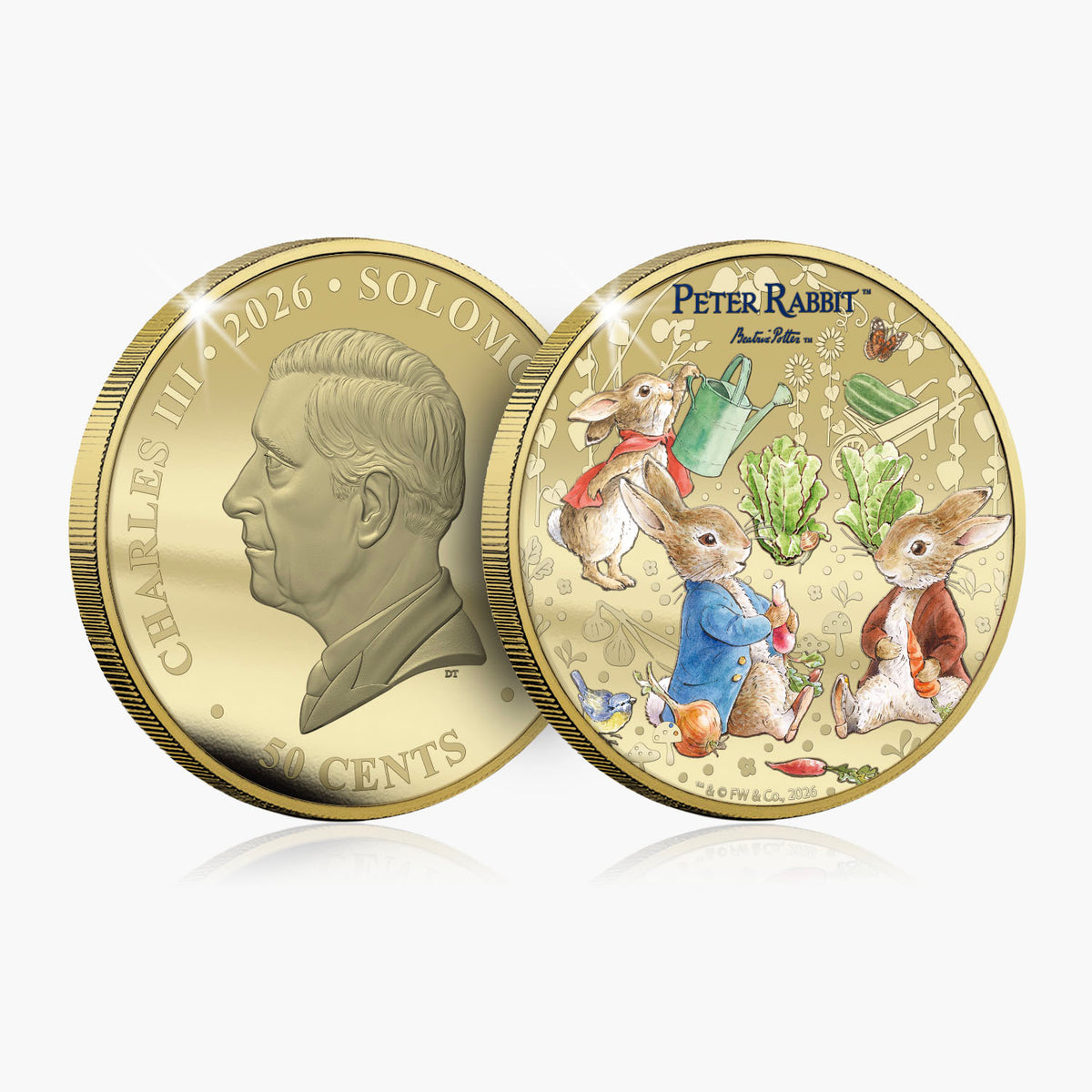 Beatrix Potter Harvest in the Meadows 50mm Gold-Plated Coin Luxe Edition