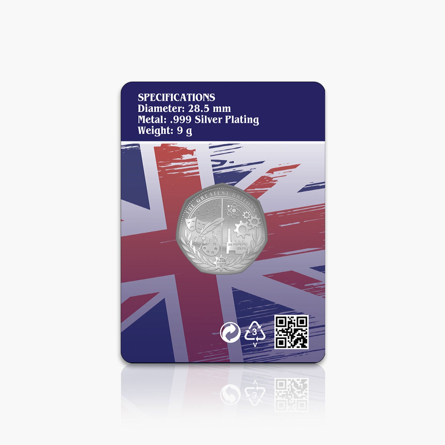 Greatest Britons David Attenborough Silver Plated BU Commemorative