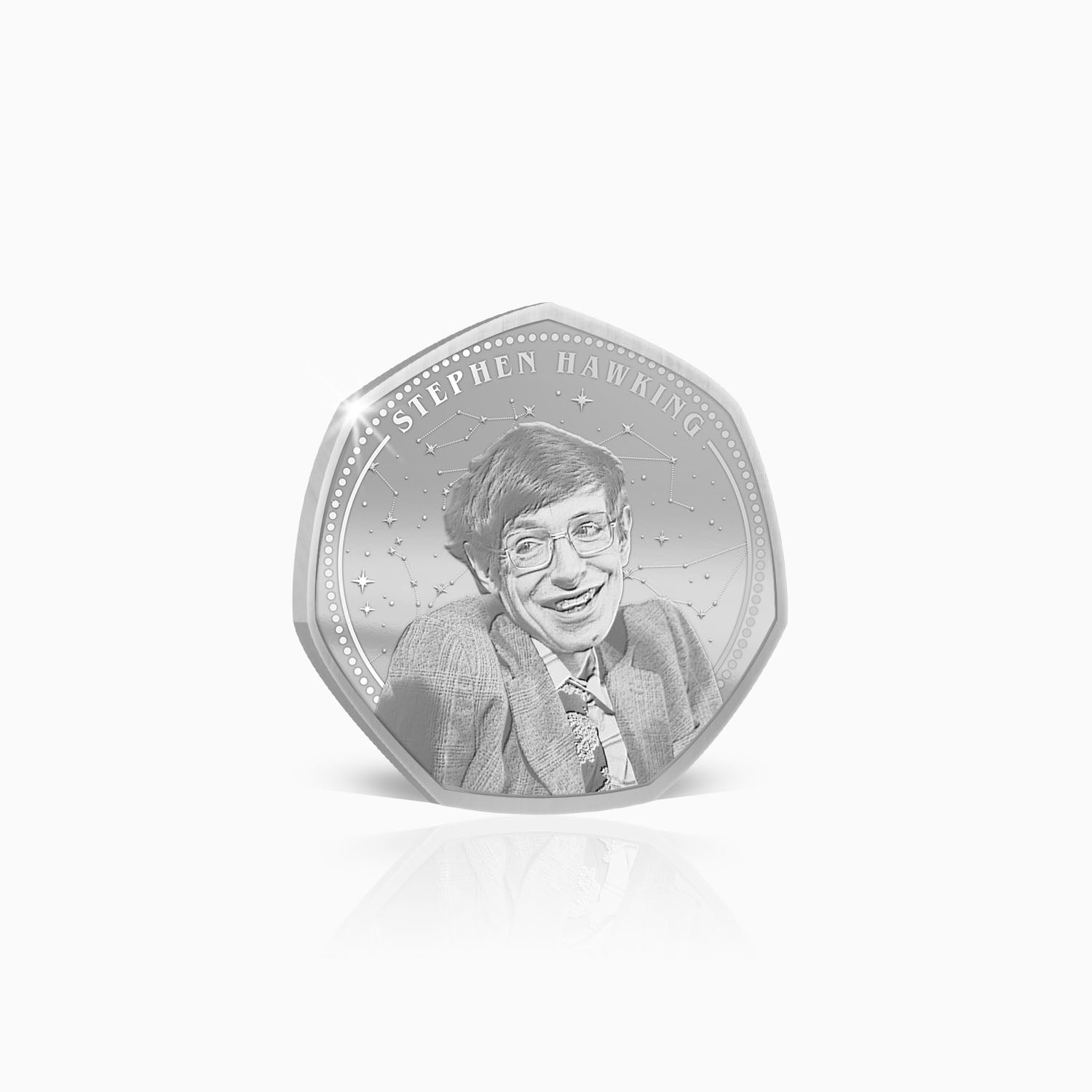 Greatest Britons Stephen Hawking Silver Plated BU Commemorative