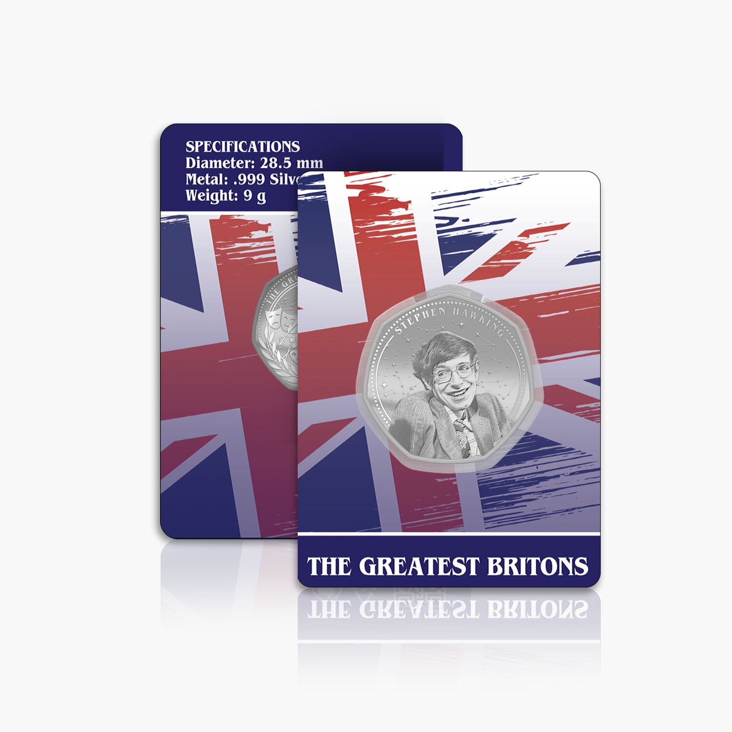 Greatest Britons Stephen Hawking Silver Plated BU Commemorative
