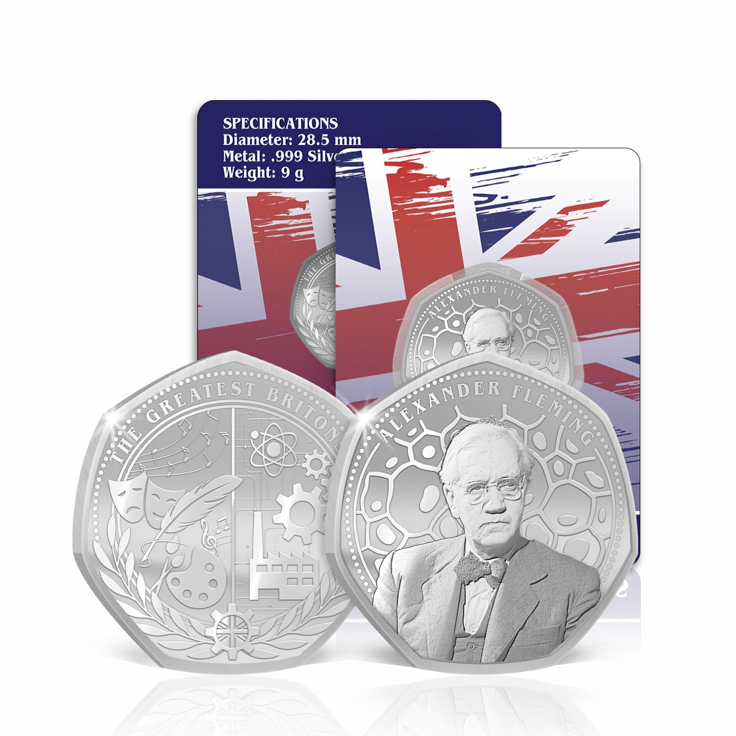 Greatest Britons Alexander Fleming Silver Plated BU Commemorative