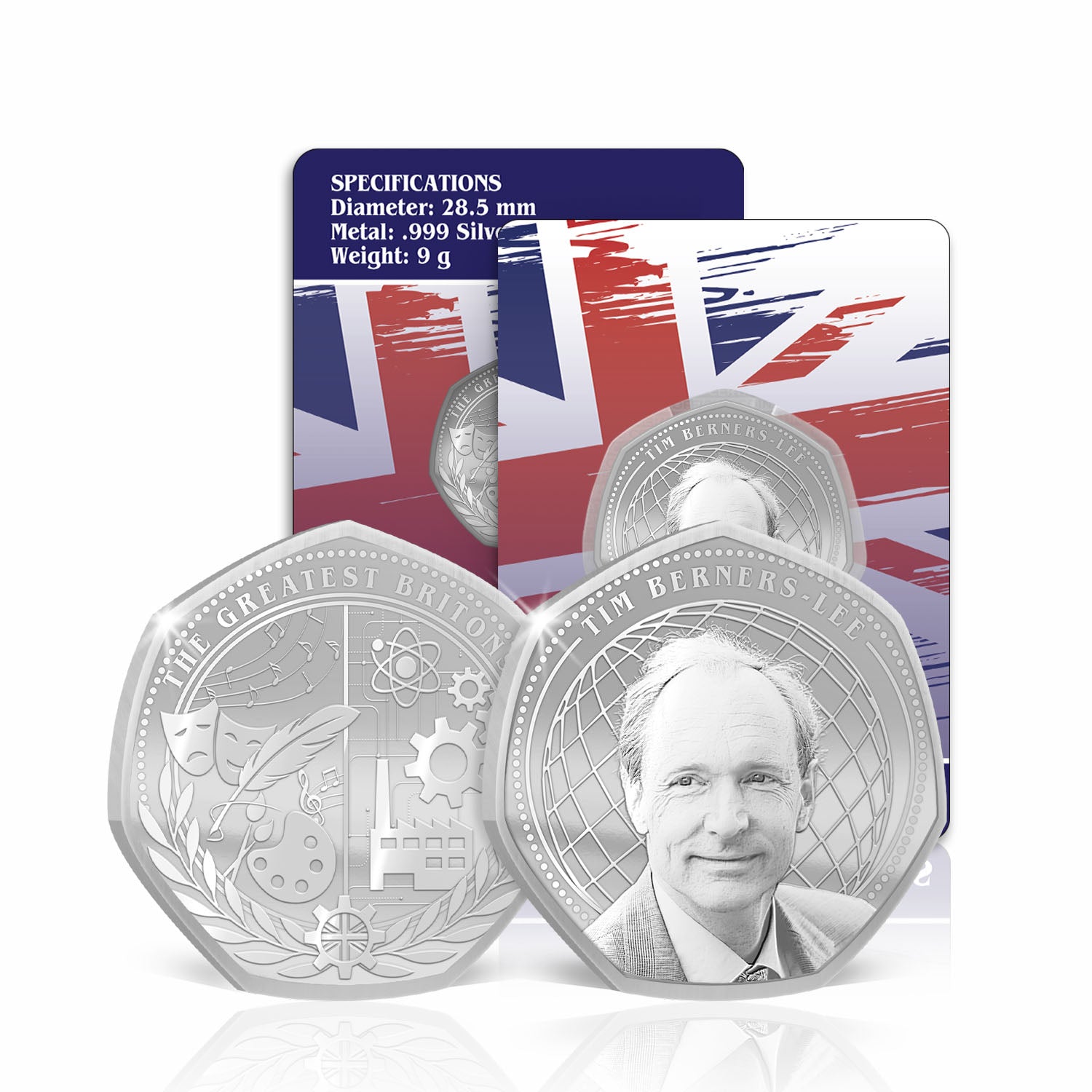 Greatest Britons Tim Berners Lee Silver Plated BU Commemorative