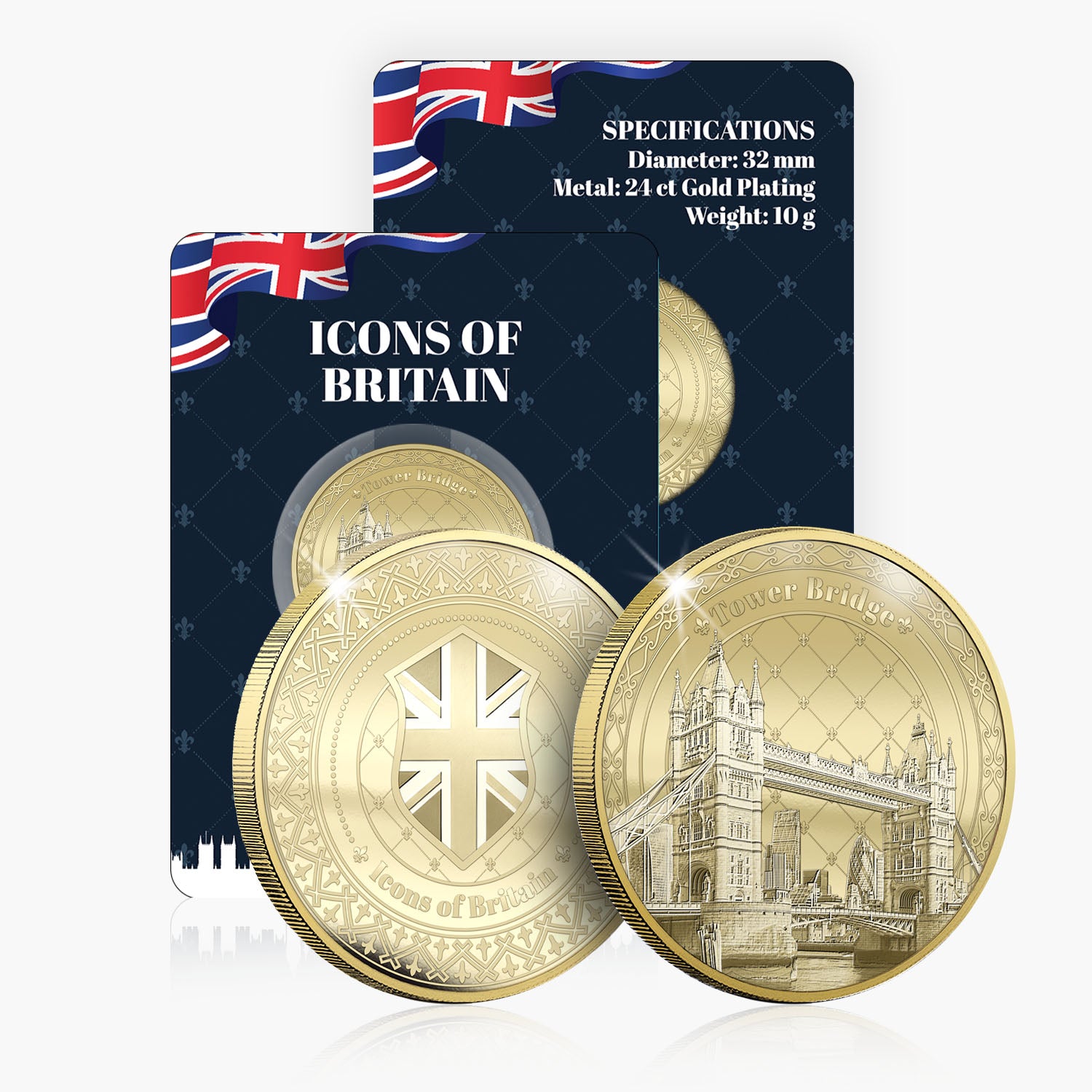 Icons of Britain Tower Bridge Gold Plated BU Commemorative