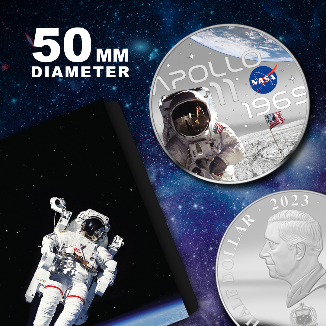 NASA 2023 Apollo 11 50mm Silver-Plated Coin