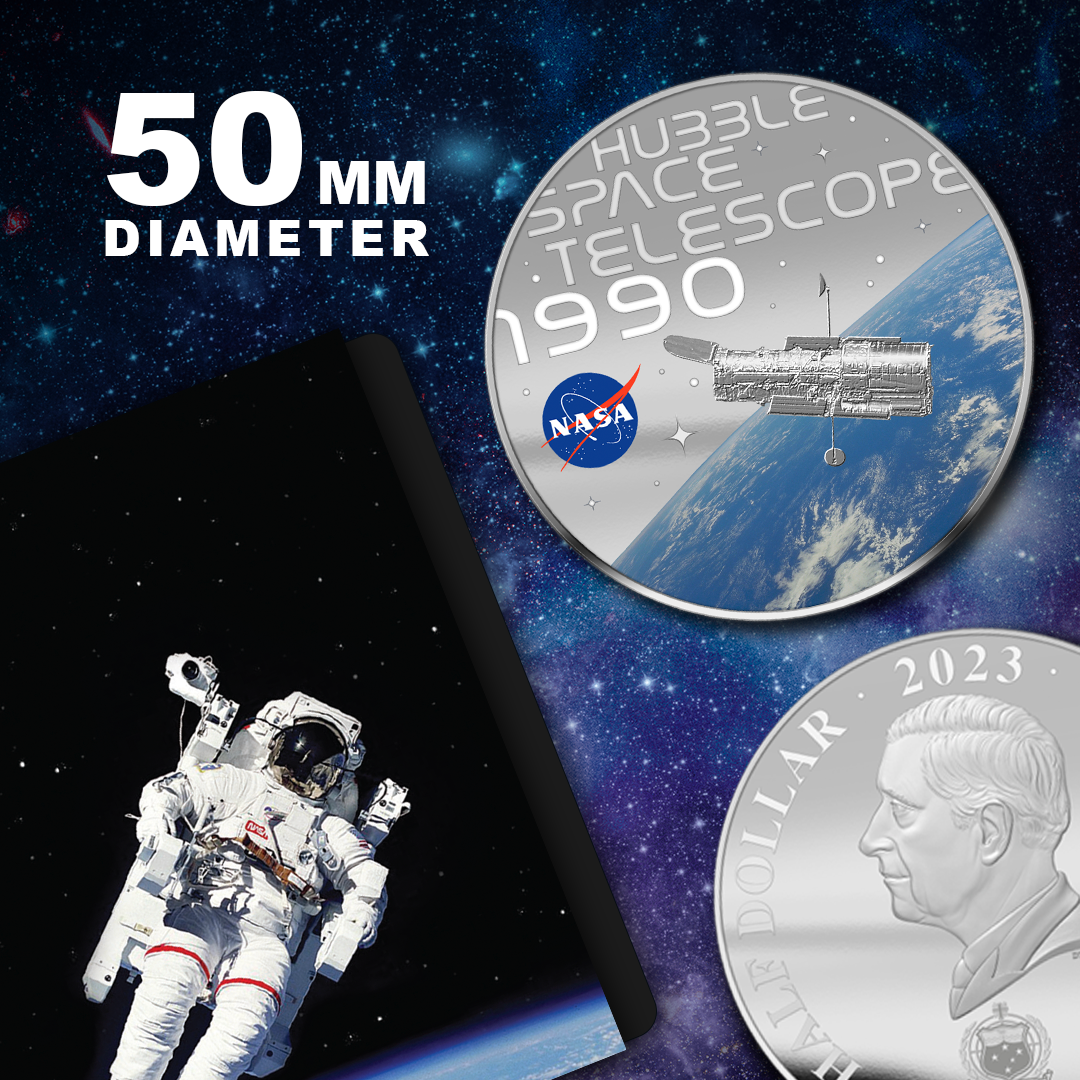 NASA 2023 ハッブル宇宙望遠鏡 50mm 銀メッキ コイン
