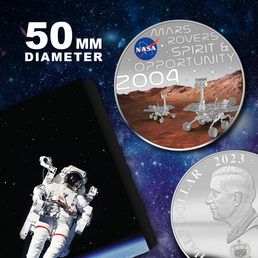 NASA 2023 火星探査機 50mm 銀メッキ コイン