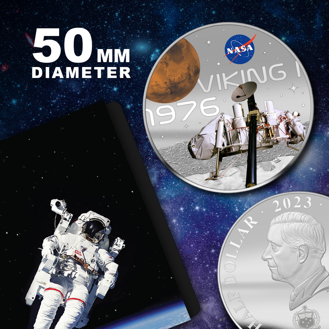 NASA 2023 バイキング 1 50mm 銀メッキ コイン