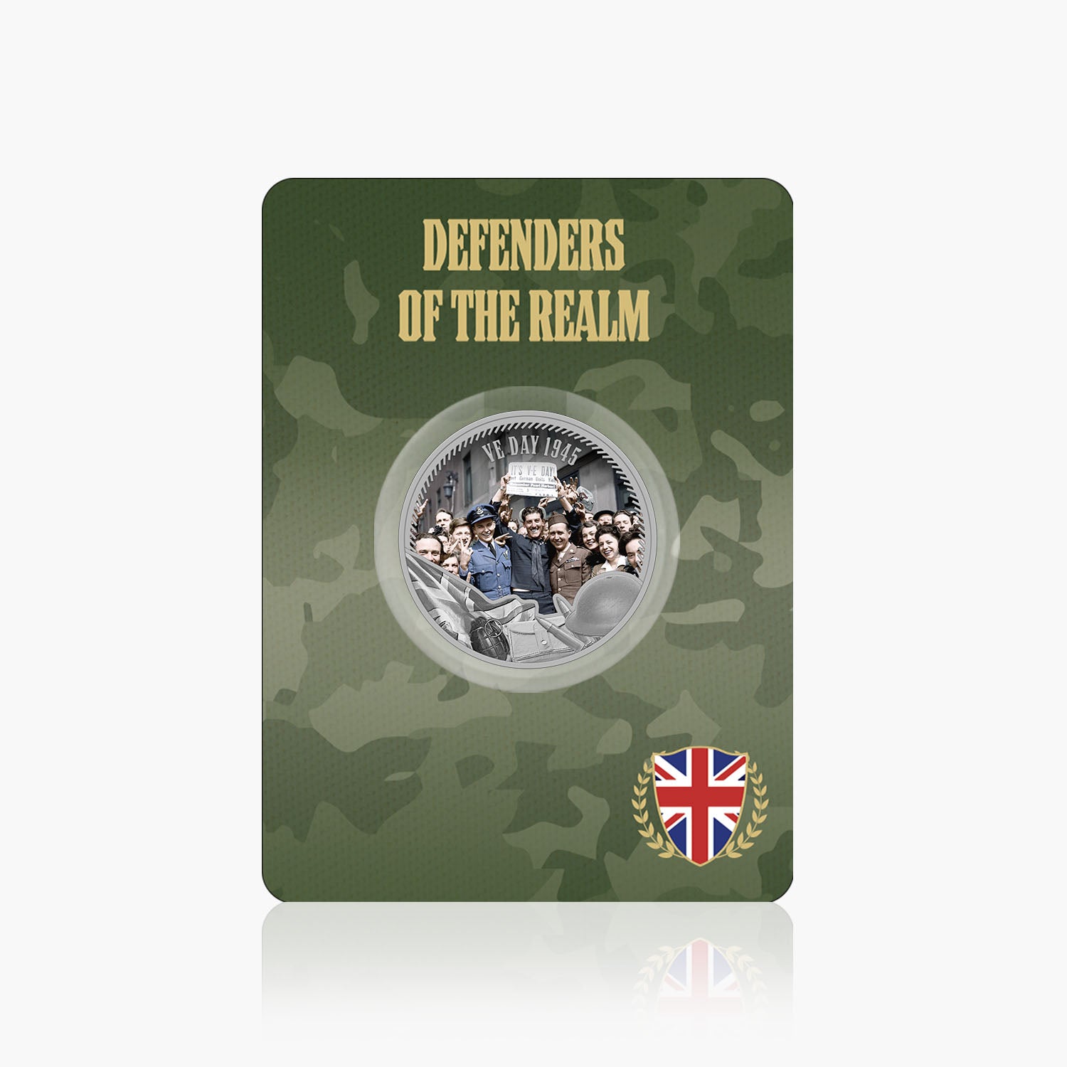 Defenders of the Realm VE Day 1945 Silver Plated BU Commemorative
