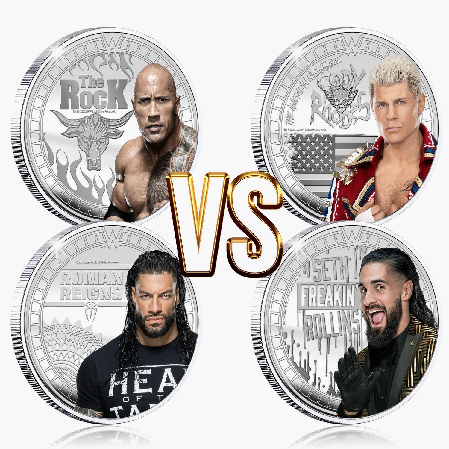 WrestleMania 40 Fight Card - The Rock & Roman Reigns vs Cody Rhodes & Seth Rollins