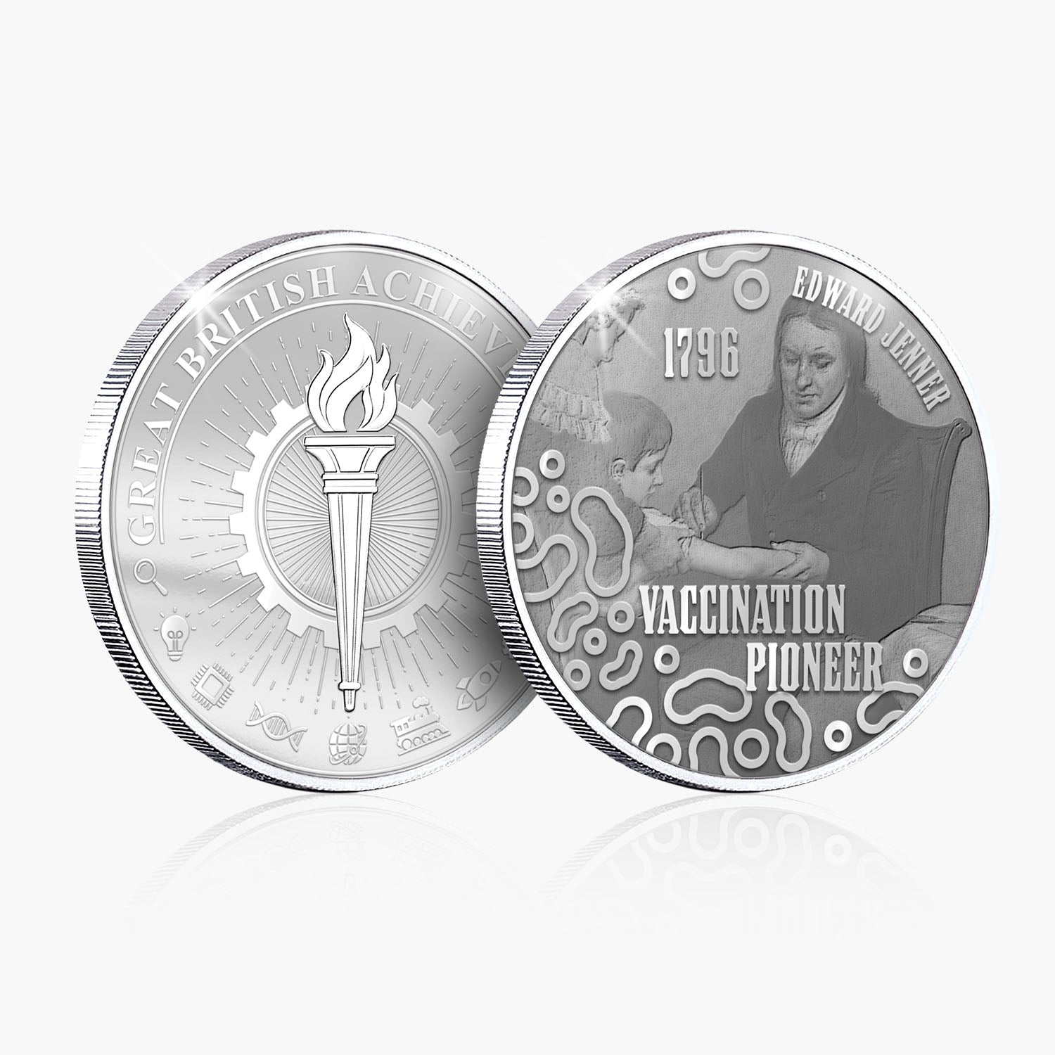 Great British Achievements Vaccination Pioneer Silver Plated BU Commemorative