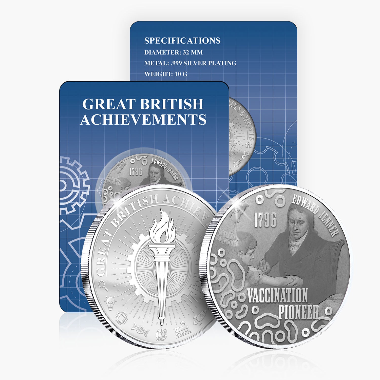 Great British Achievements Vaccination Pioneer Silver Plated BU Commemorative