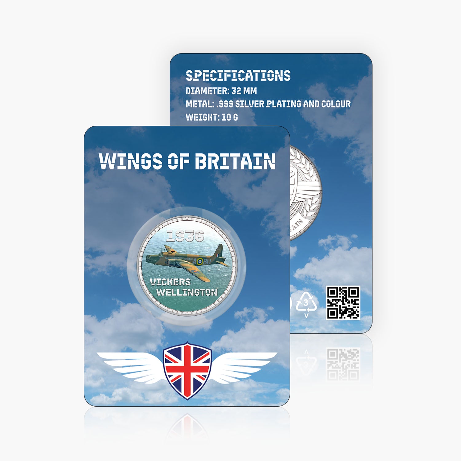 Wings of Britain Vickers Wellington Silver Plated BU Commemorative