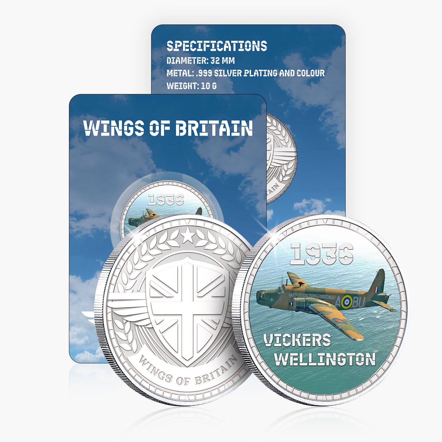 Wings of Britain Vickers Wellington Silver Plated BU Commemorative