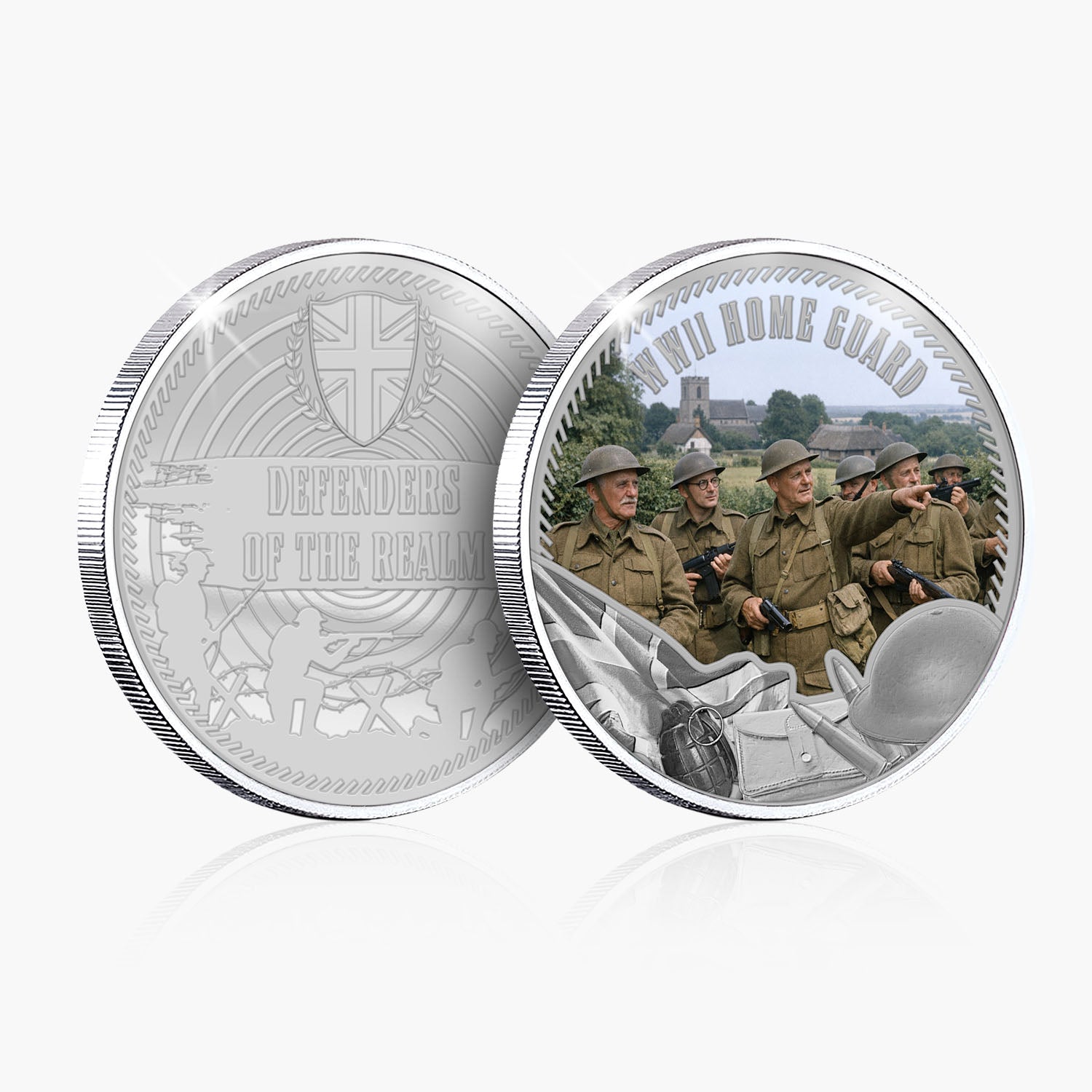 Defenders of the Realm WWII Home Guard Silver Plated BU Commemorative