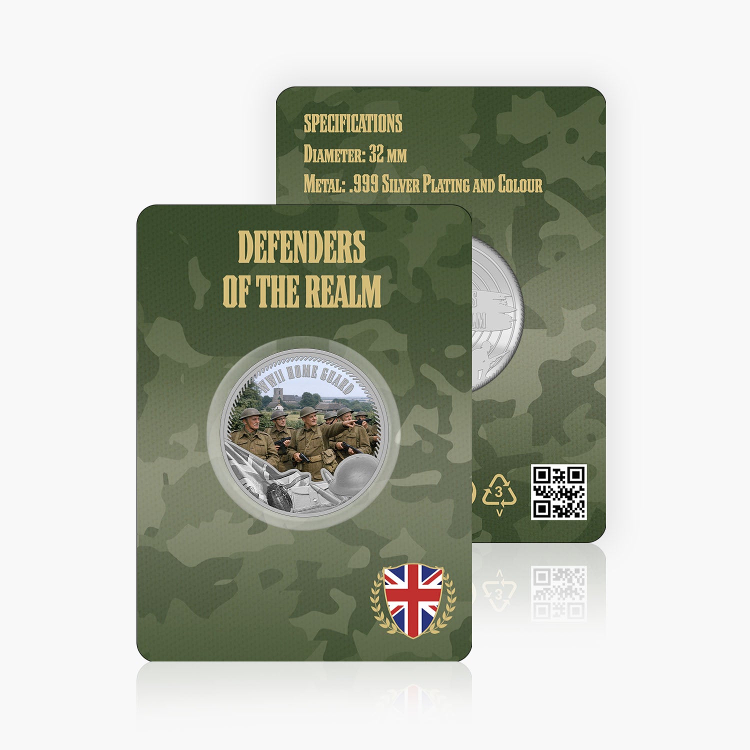 Defenders of the Realm WWII Home Guard Silver Plated BU Commemorative