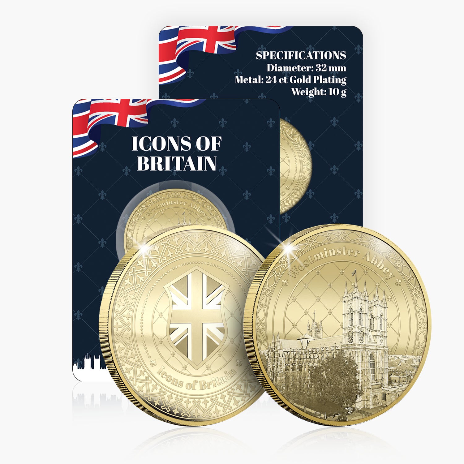 Icons of Britain Westminster Abbey Gold Plated BU Commemorative