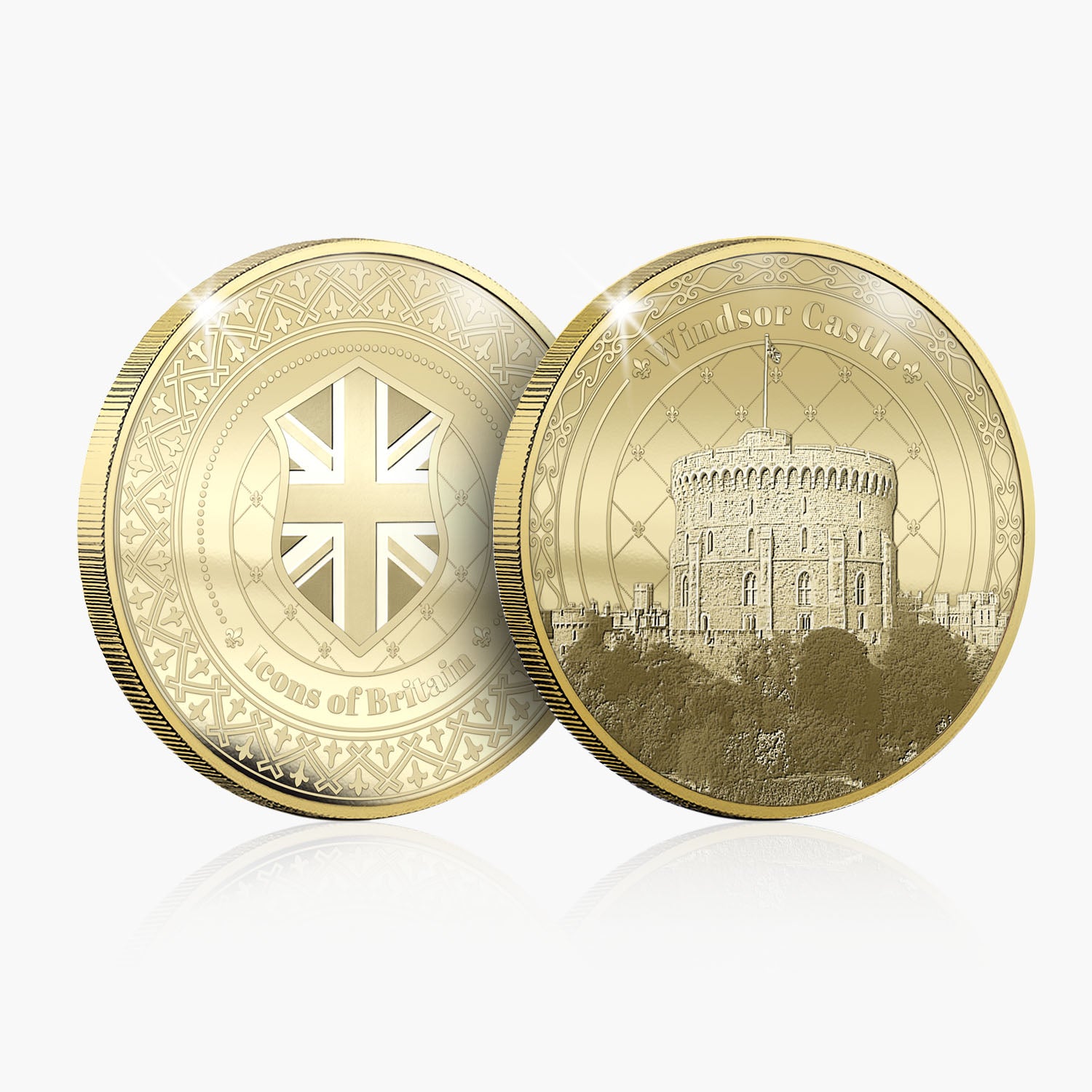 Icons of Britain Windsor Castle Gold Plated BU Commemorative