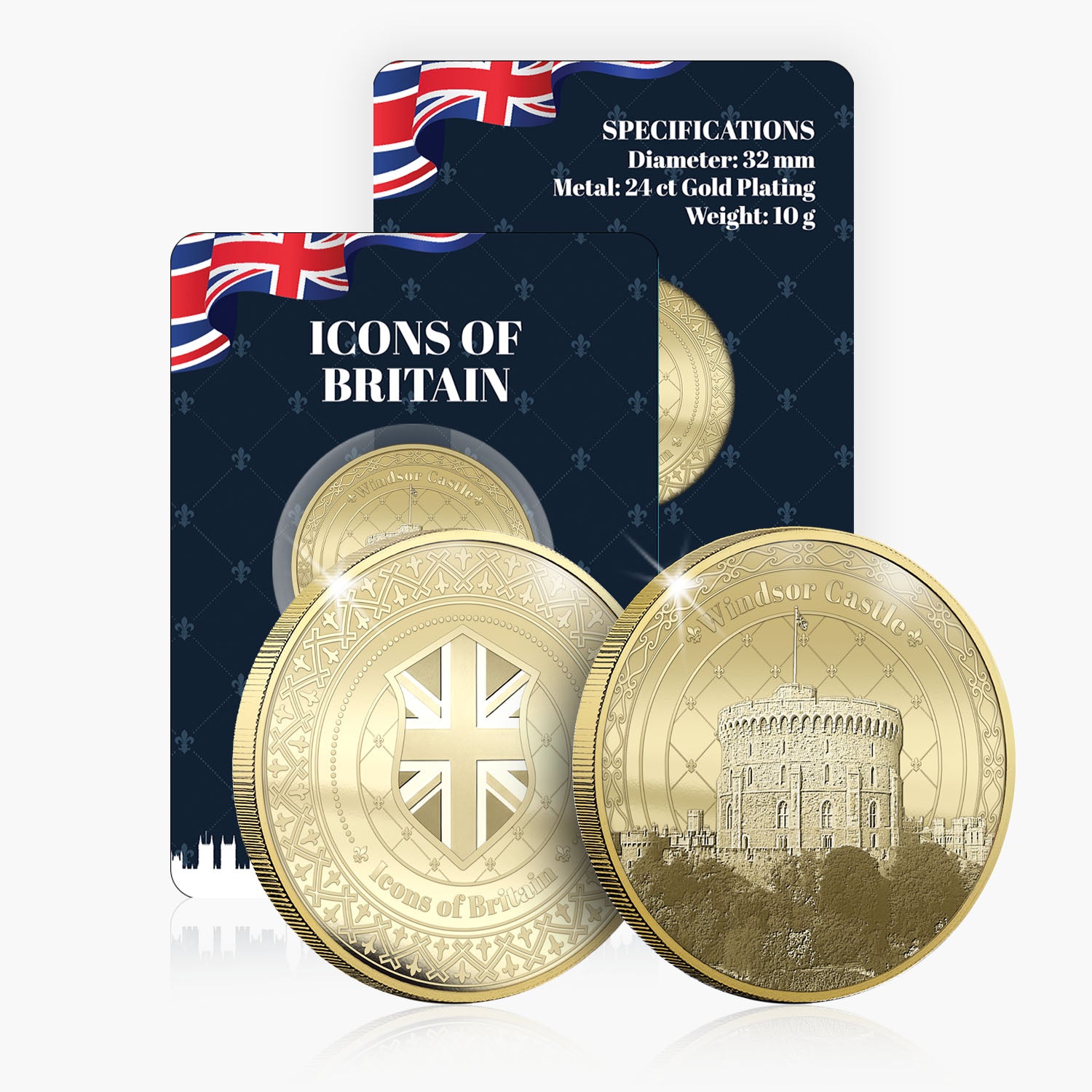 Icons of Britain Windsor Castle Gold Plated BU Commemorative