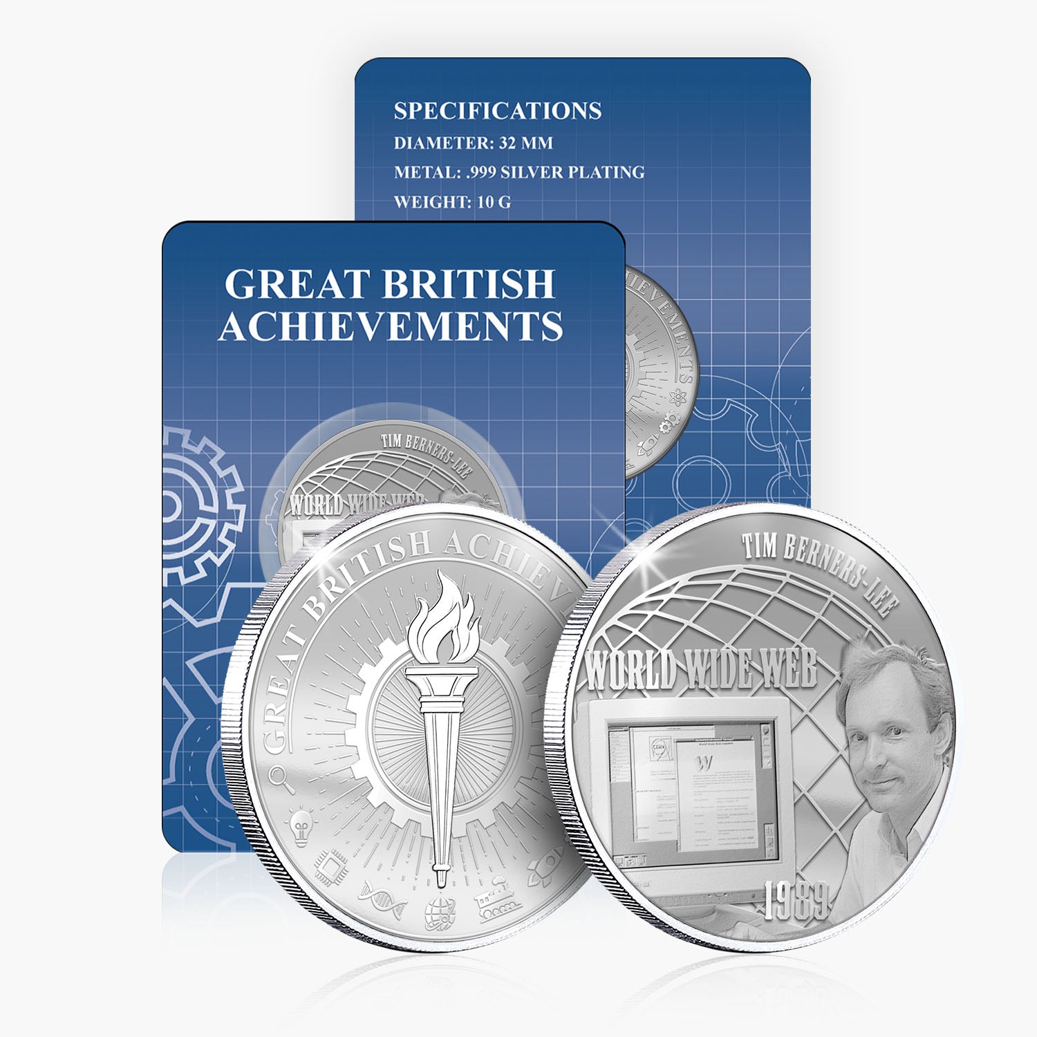 Great British Achievements World Wide Web Silver Plated BU Commemorative