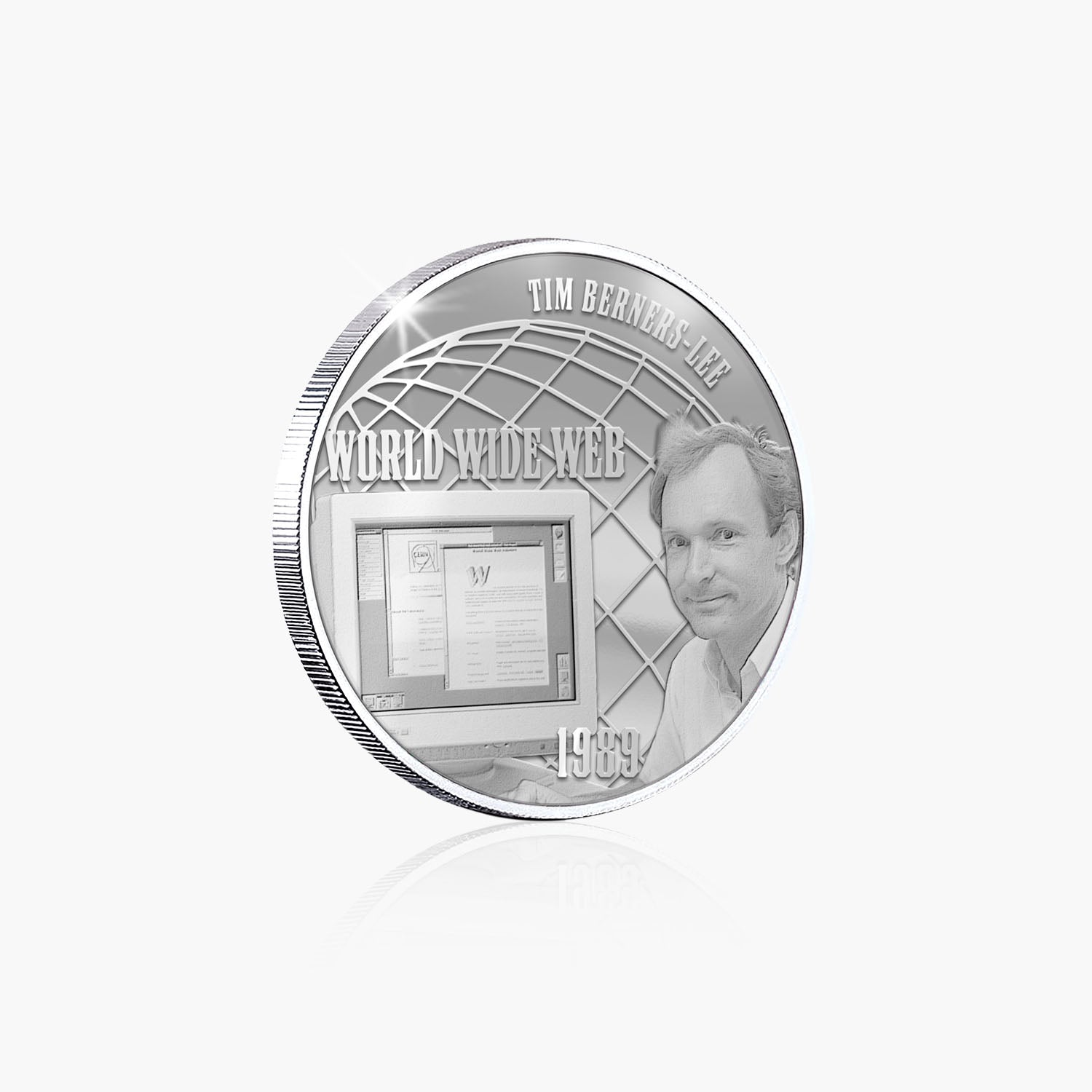 Great British Achievements World Wide Web Silver Plated BU Commemorative