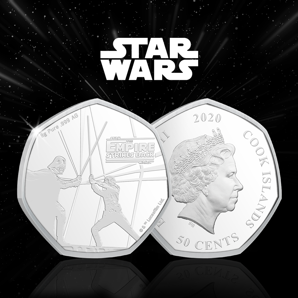 Star Wars Empire Strikes Back Pièce en argent pur du 40e anniversaire