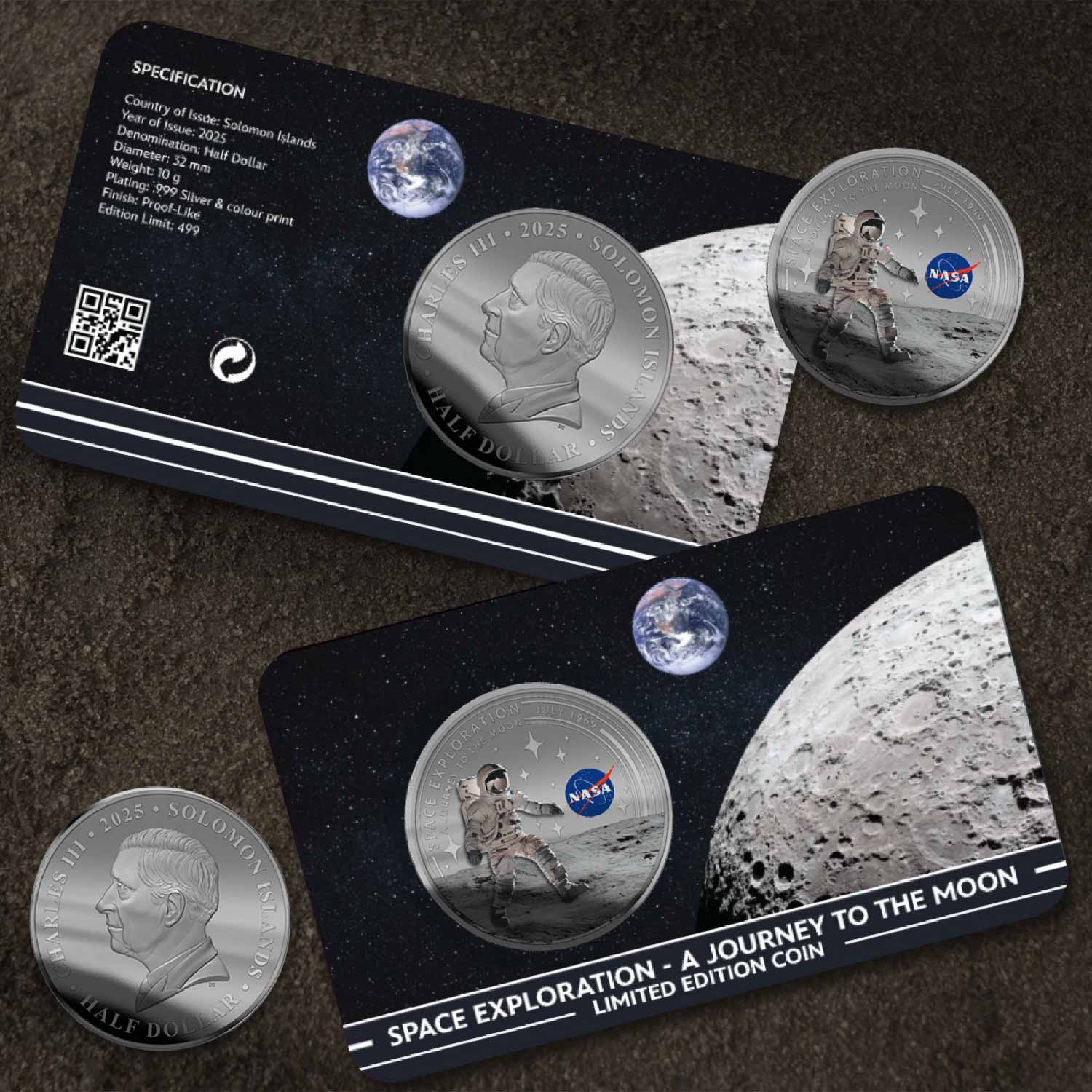 NASA Space Exploration: A Journey to the Moon 2025 Silver Plated BU Coin