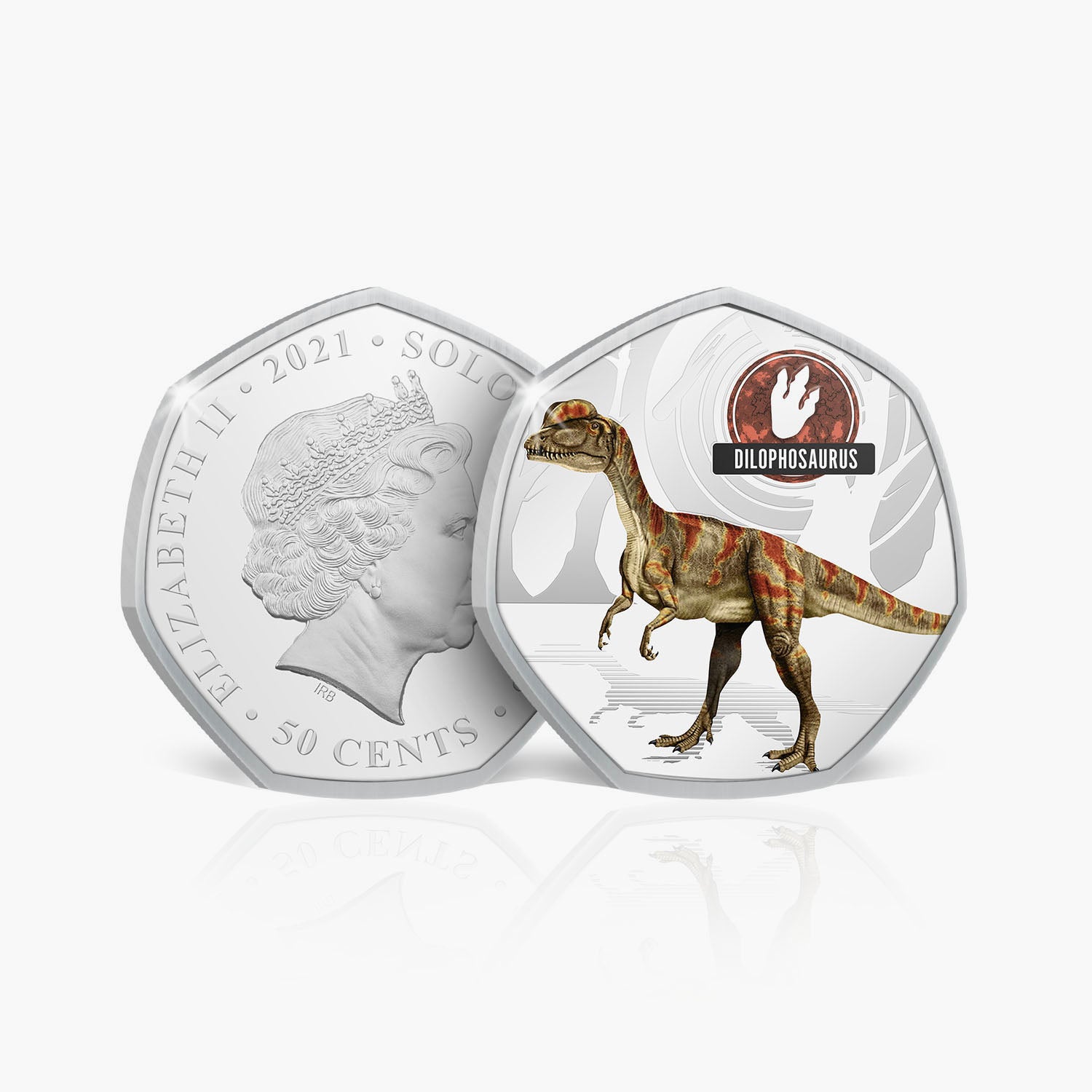ディロフォサウルス銀メッキコイン