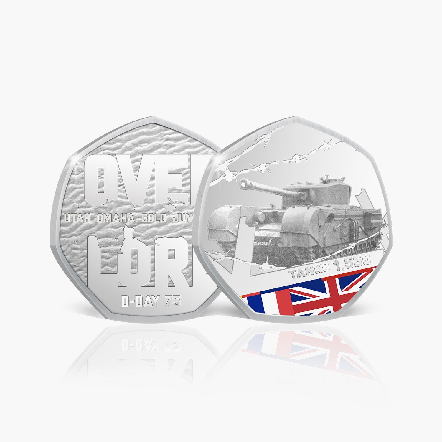 D-Day 75 Tanks Silver-Plated Commemorative