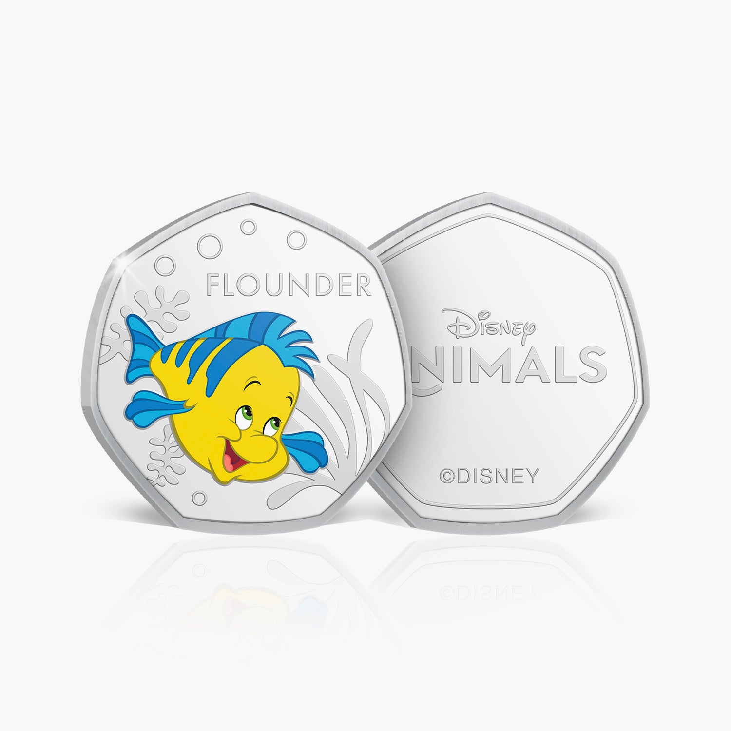 Disney Animals Flounder Silver-Plated Commemorative