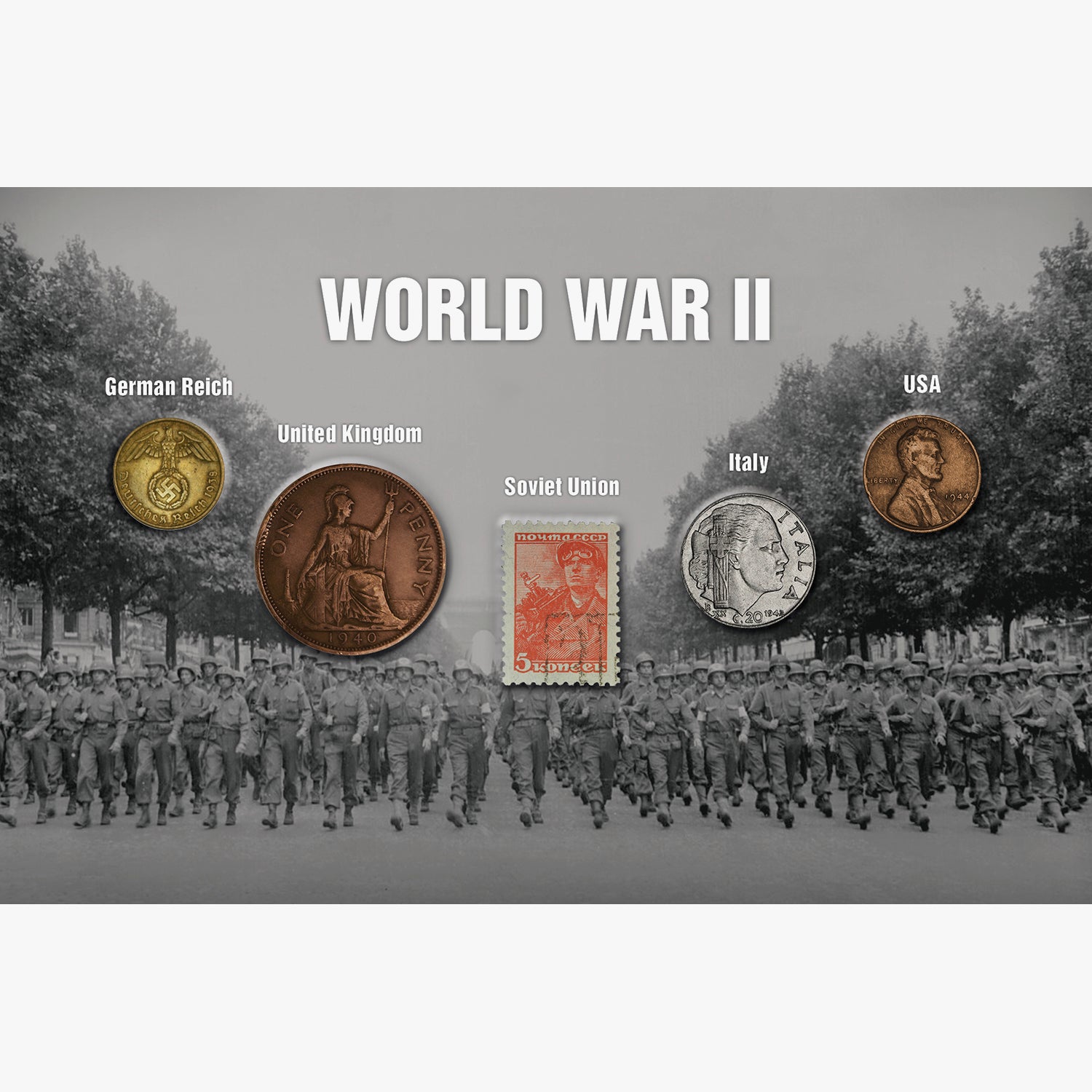 Les Cinq - Carte Blister Seconde Guerre Mondiale