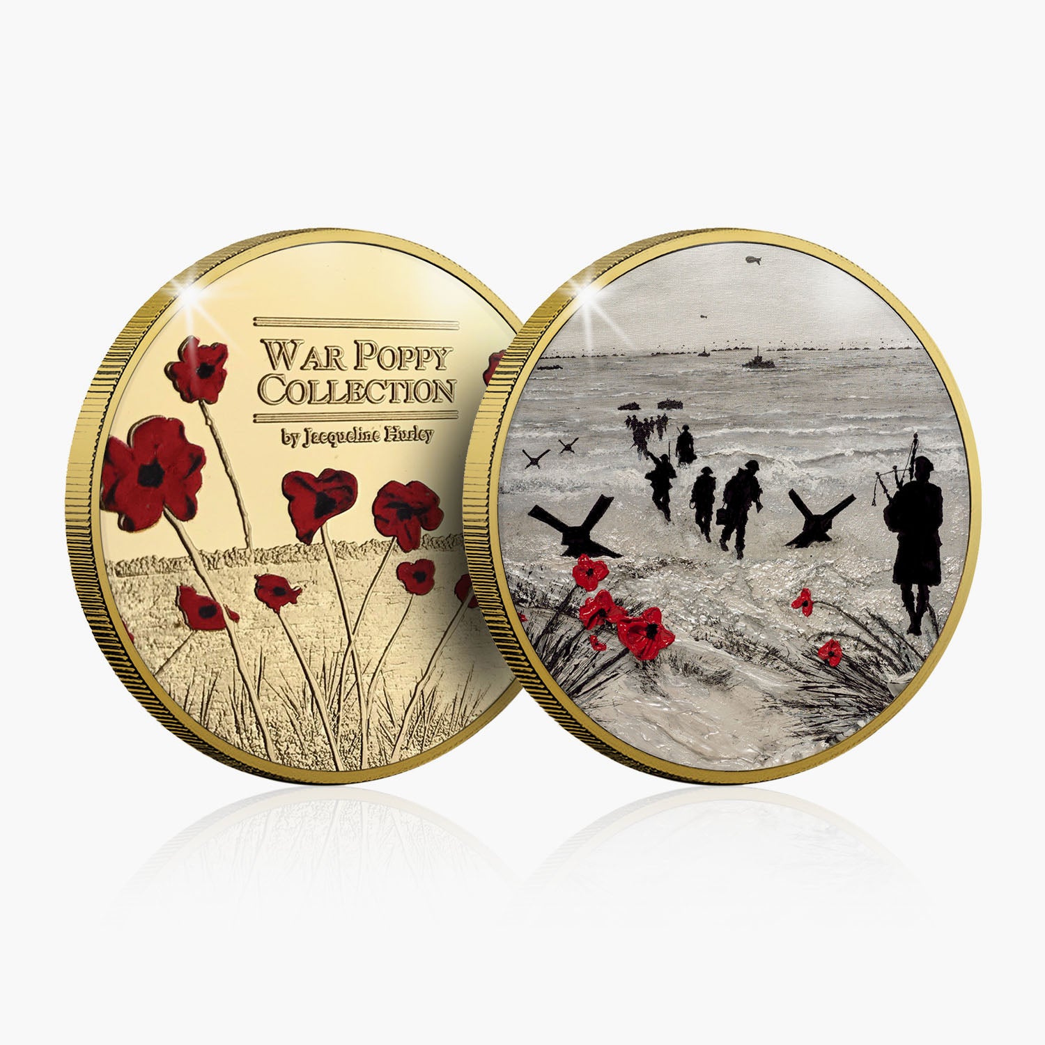 Poppies And Pipes Gold-Plated Commemorative