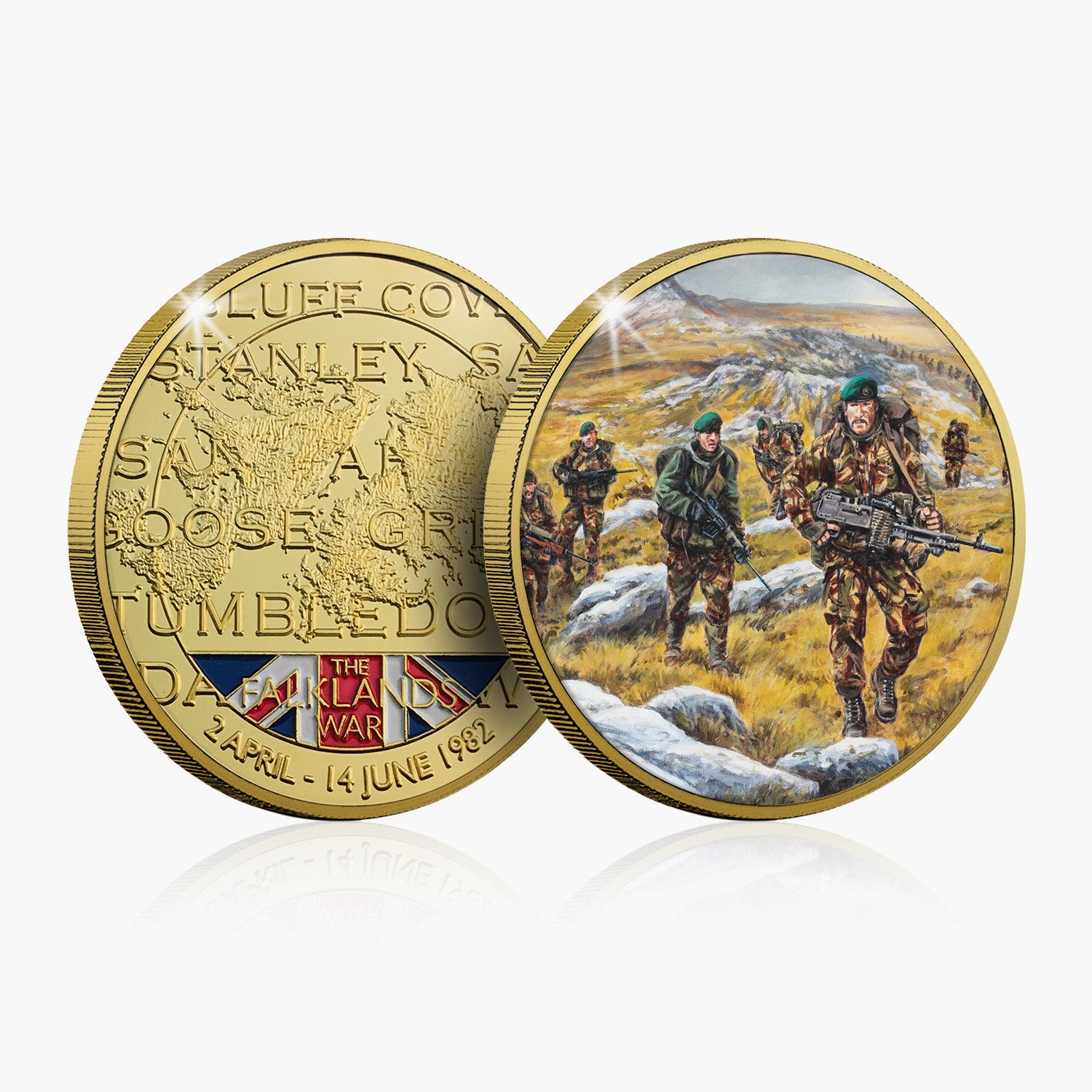 The Battle For Mount Kent Gold-Plated Commemorative