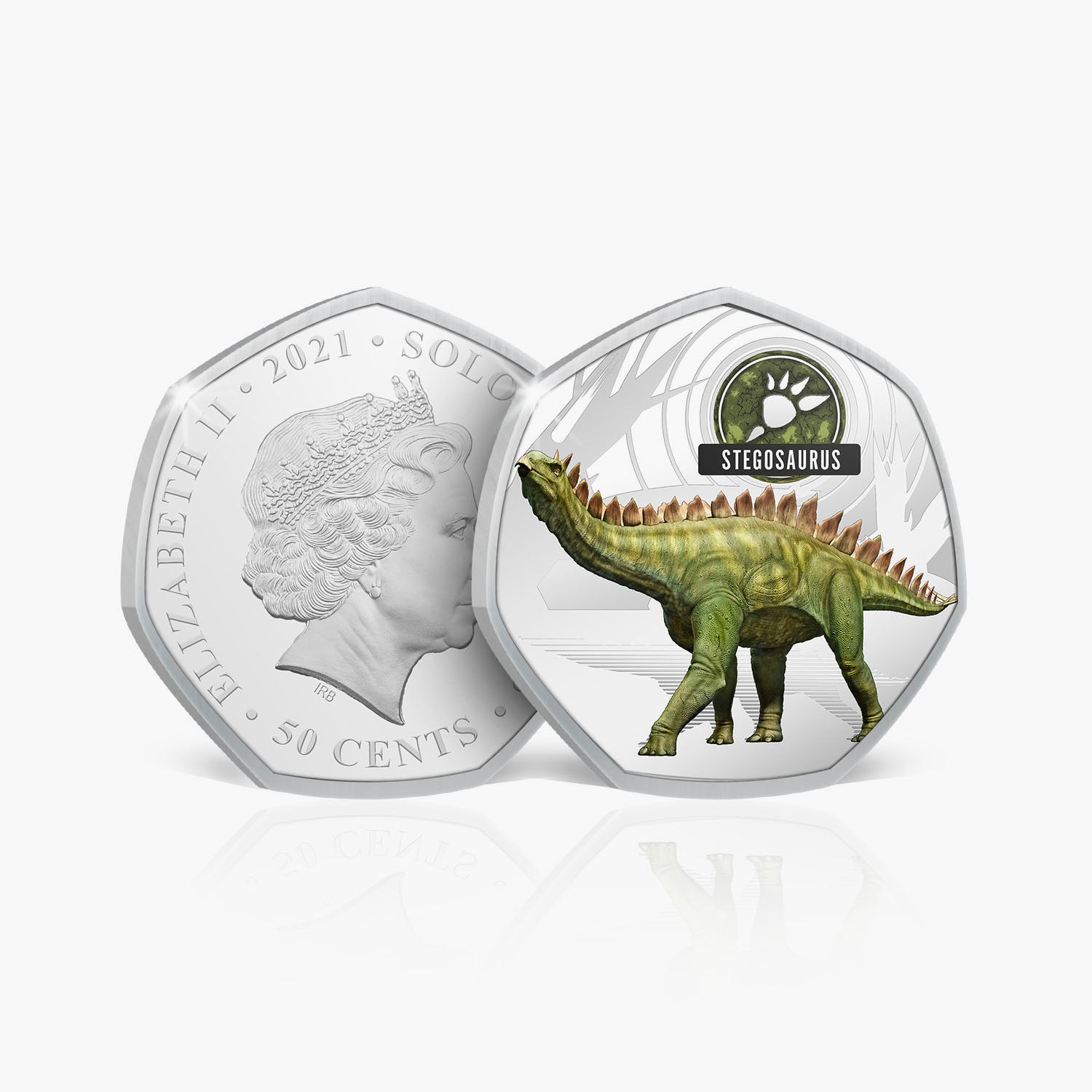 Pièce plaquée argent Stegosaurus