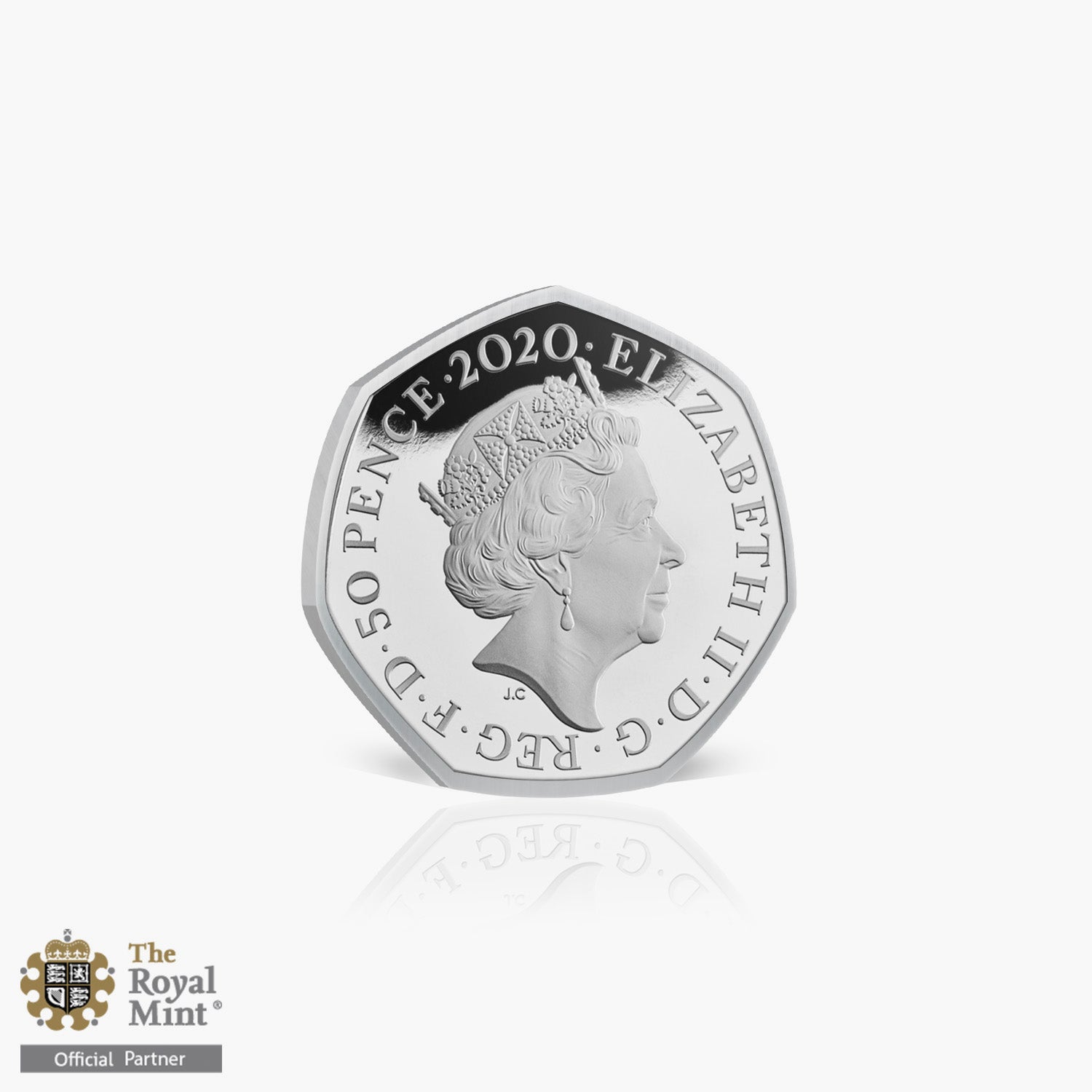 イグアノドン UK 2020 シルバー プルーフ カラー 50 ペンス コイン付き