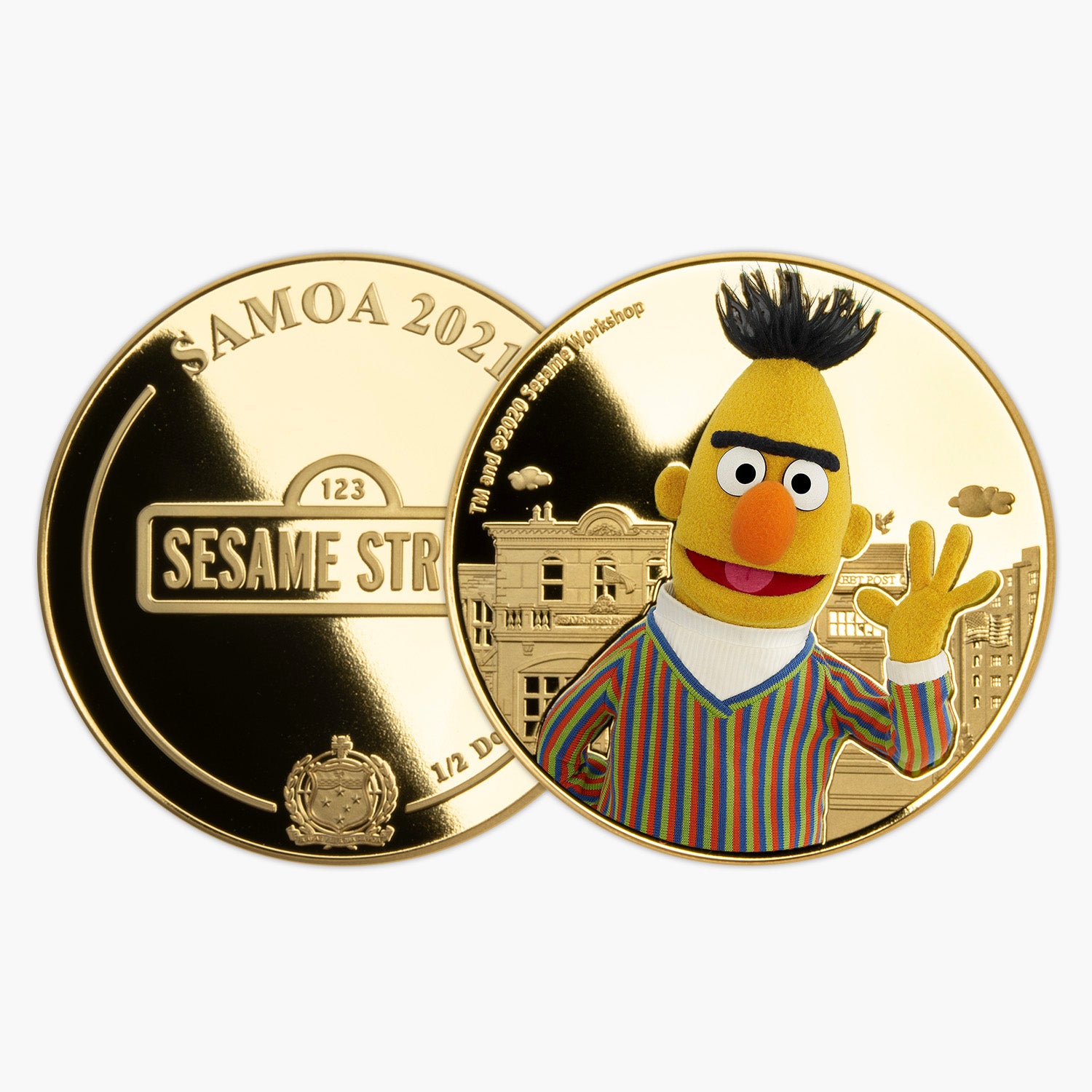 Sesame Street Bert Gold Plated Coin