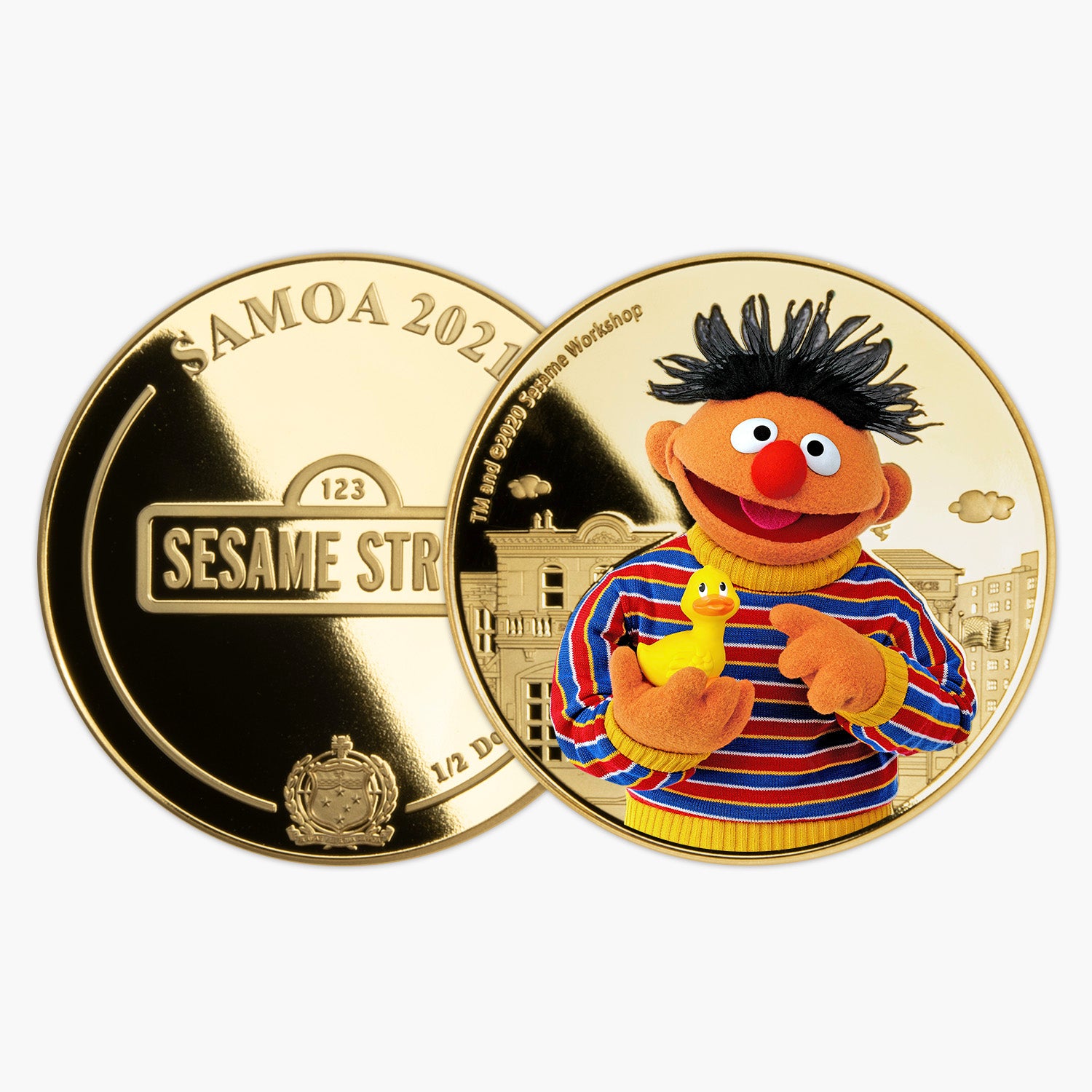 Sesame Street Ernie Gold Plated Coin