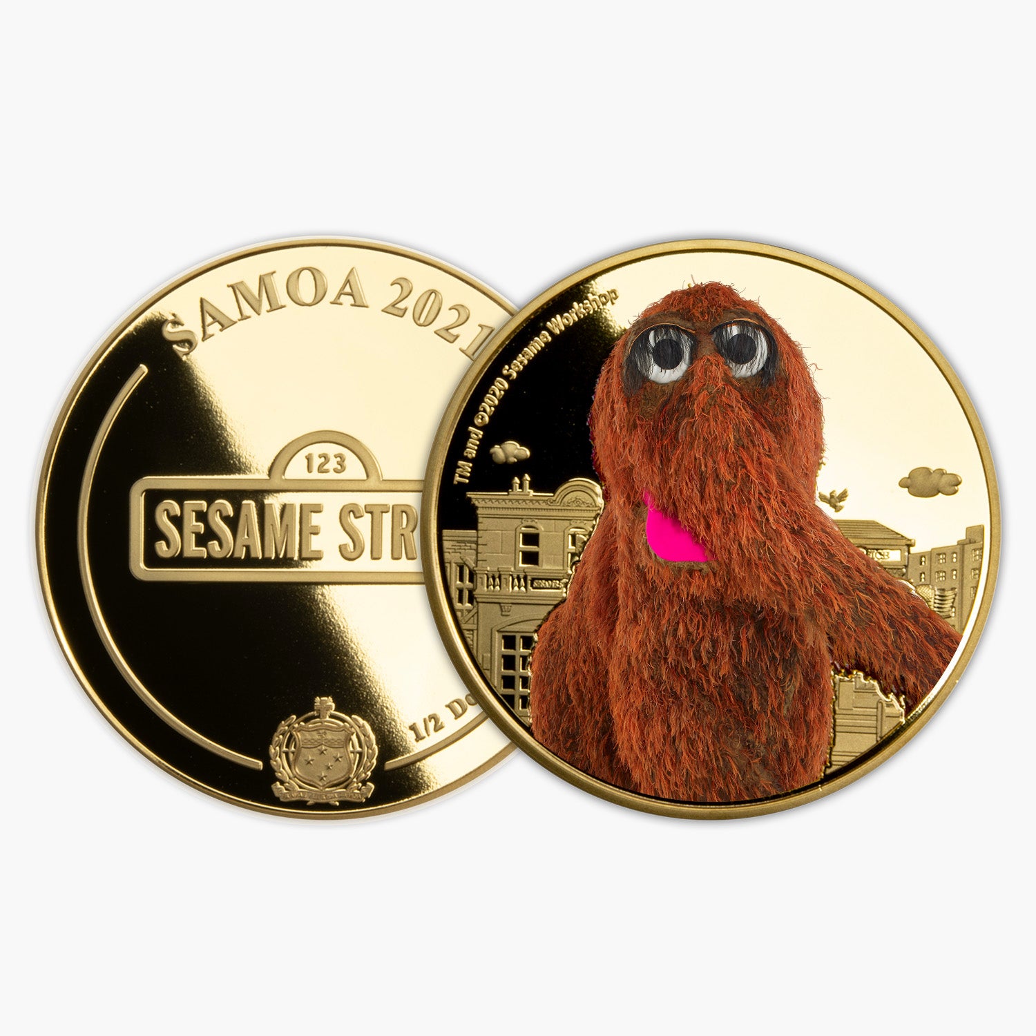 Sesame Street Snuffleupagus Gold Plated Coin