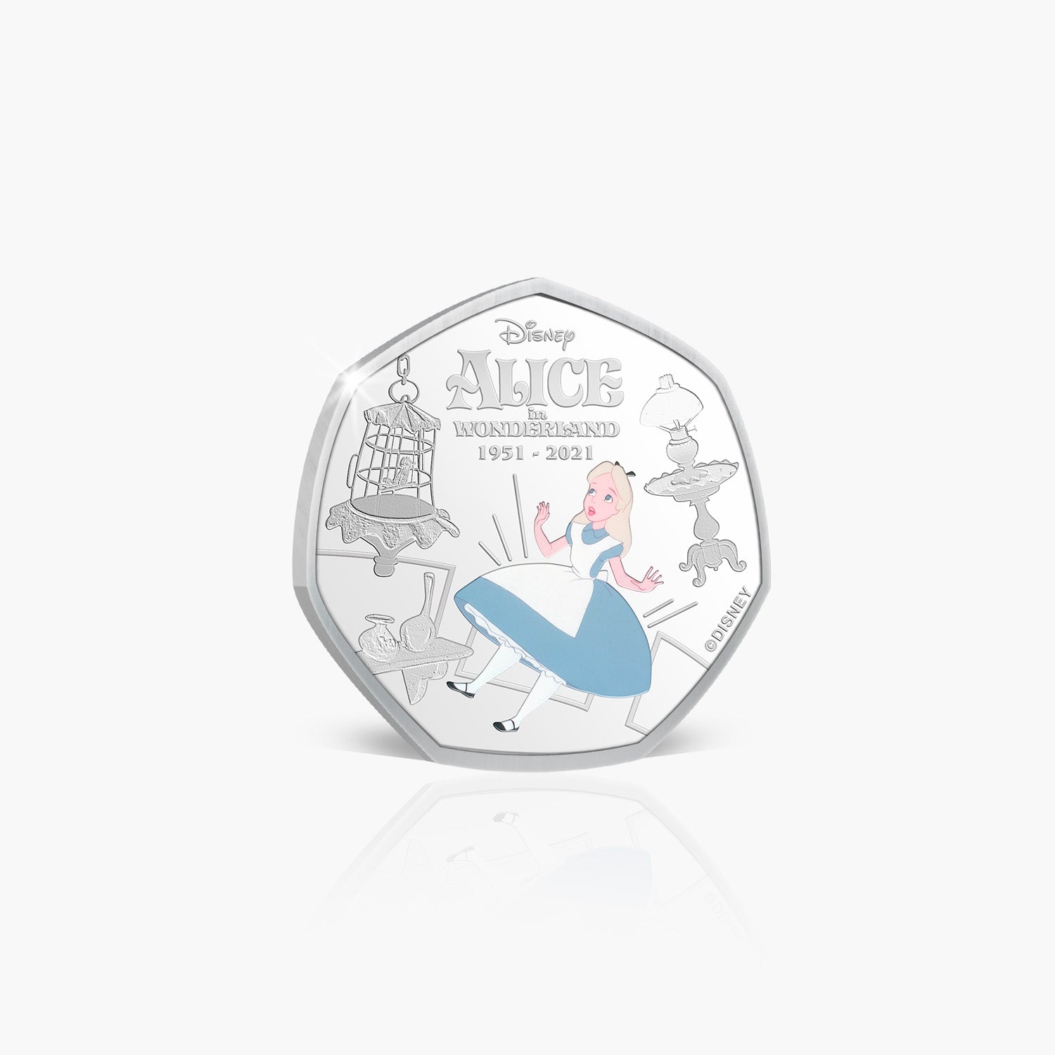 Down the Rabbit Hole Silver Plated Coin with Colour