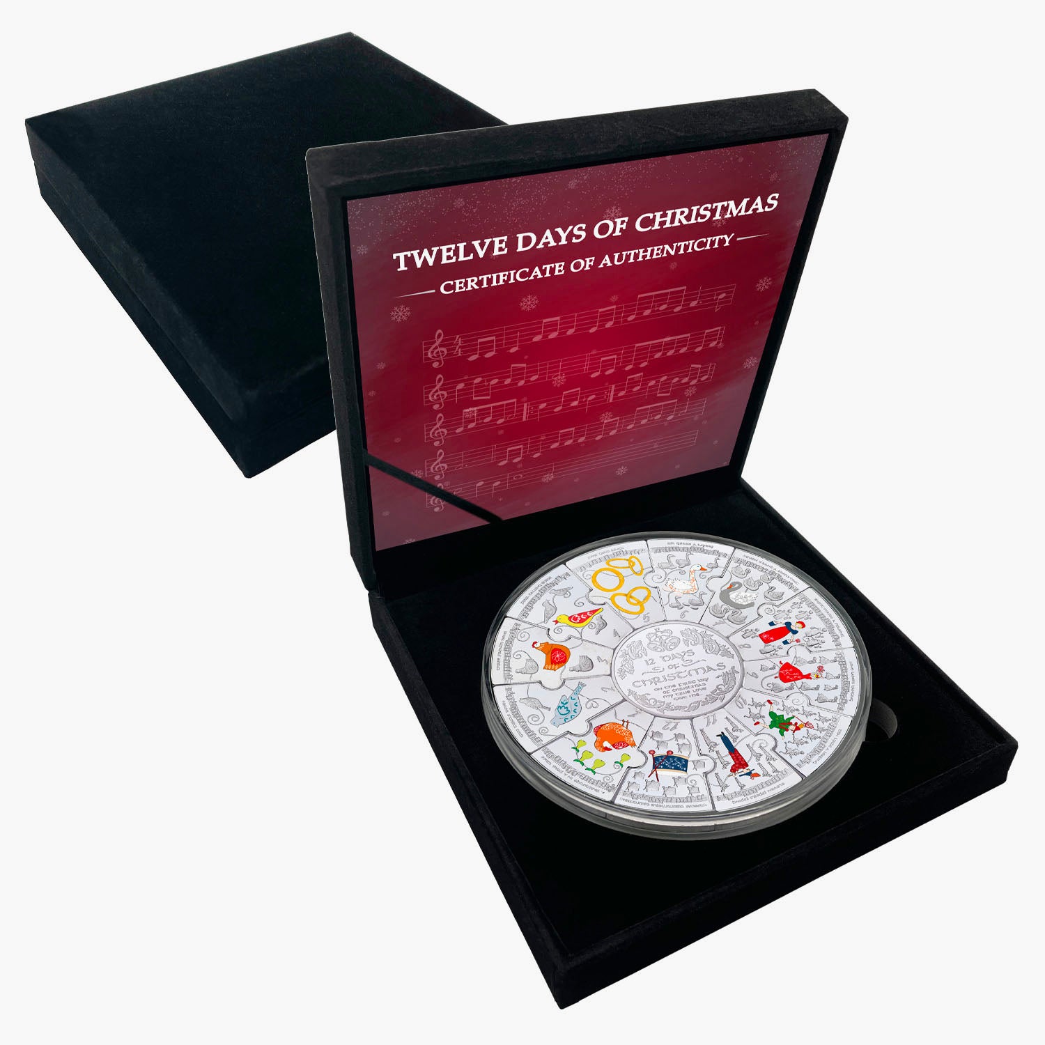 The Twelve Days of Christmas Puzzle Silver Plated Coin