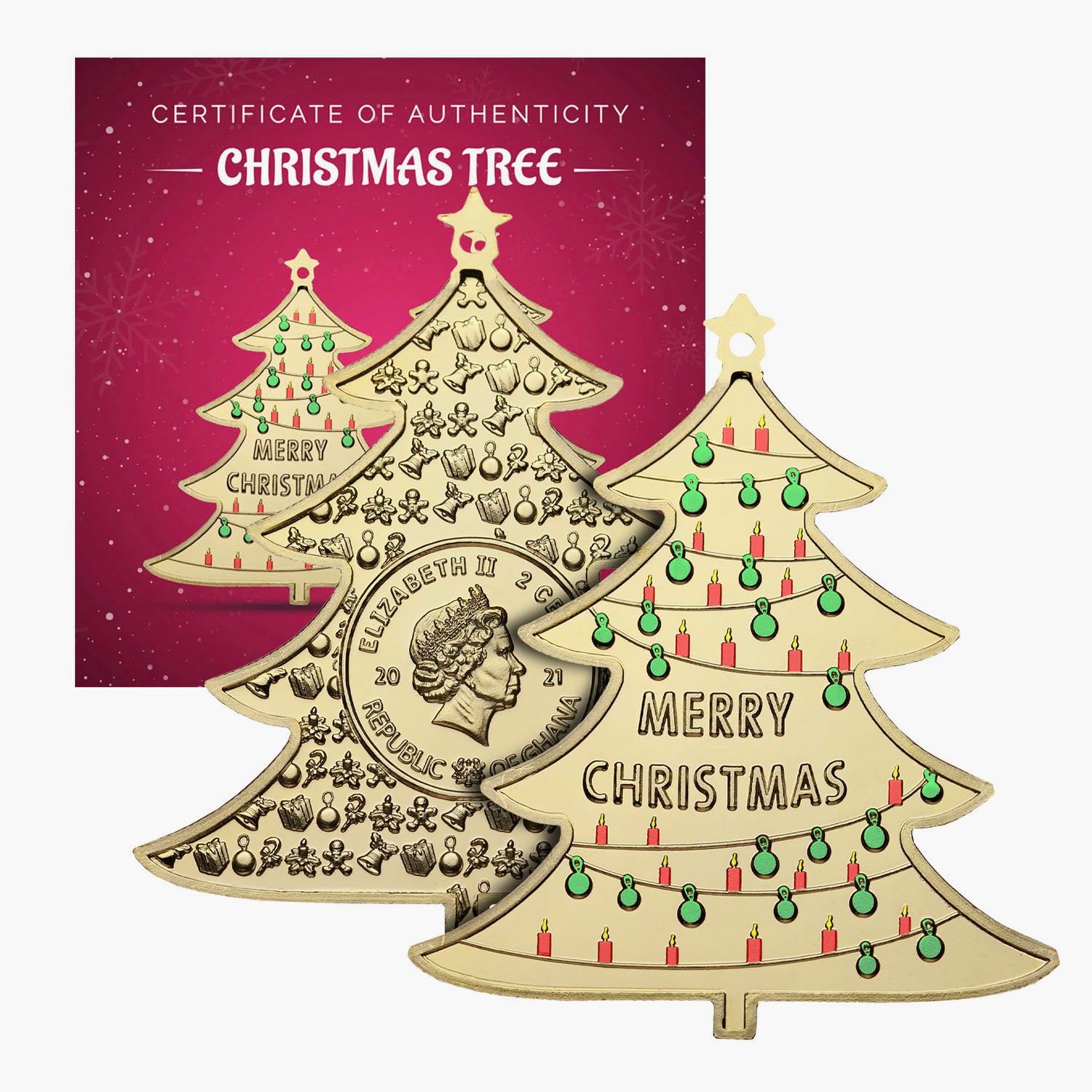 Christmas Tree Gold Plated Coin