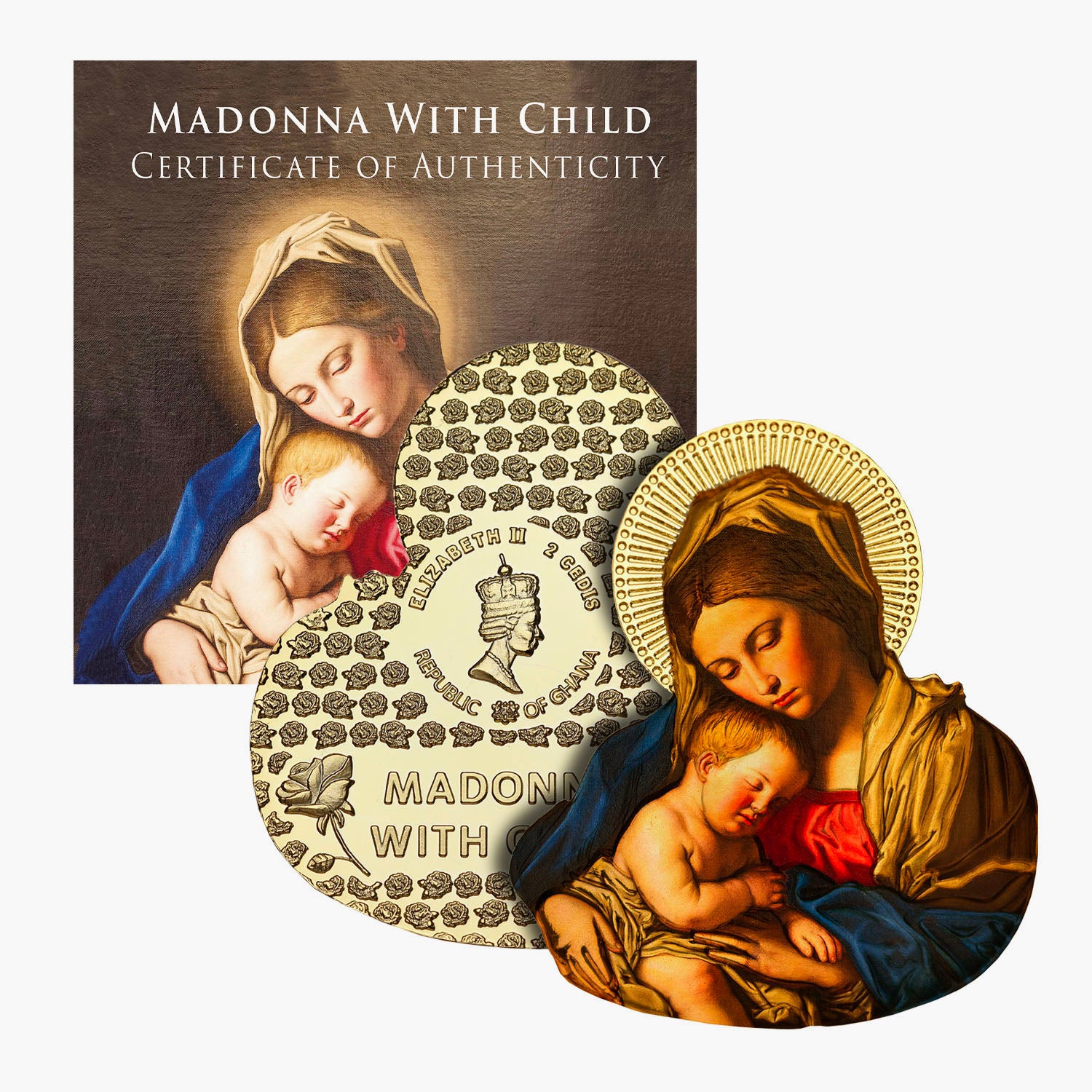 Madonna and Child Gold Plated Coin