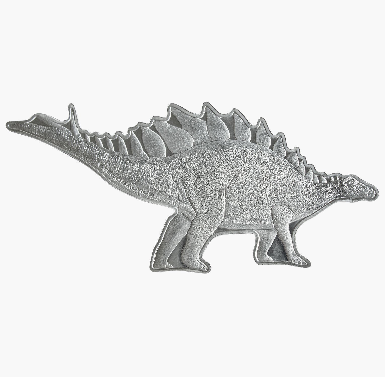 Stegosaurus 3D 2oz Solid Silver Shaped Coin