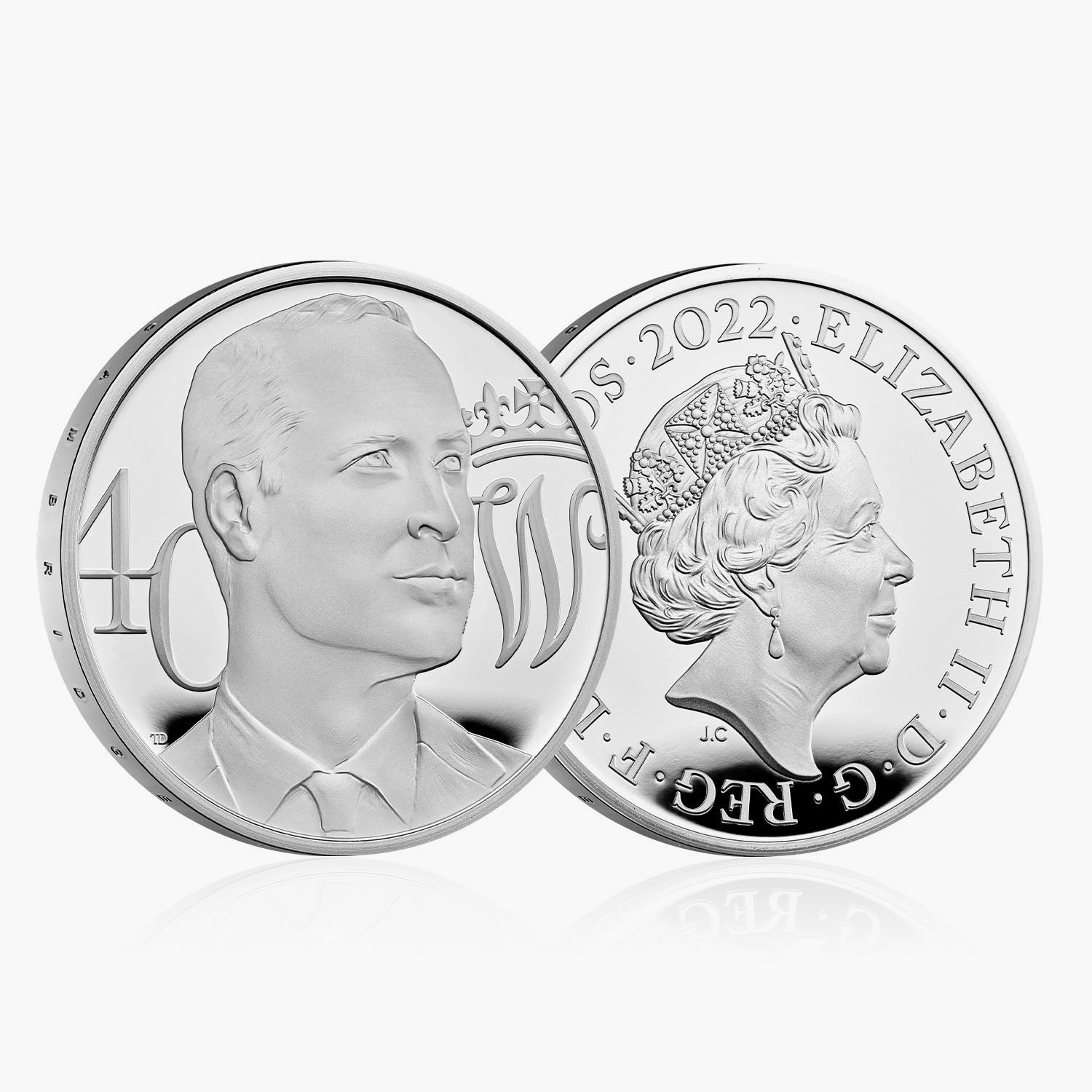ケンブリッジ公ウィリアム王子 40 歳の誕生日 2022 英国 £5 シルバー プルーフ コイン